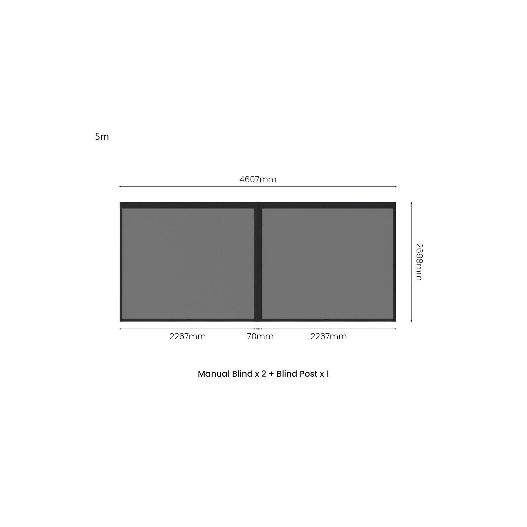 Retractable Shade Manual Blind For Tasman Wall Mounted Pergola gallery detail image
