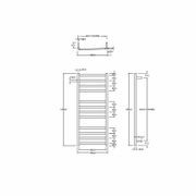 Square Heated Towel Ladder 1200x500mm gallery detail image