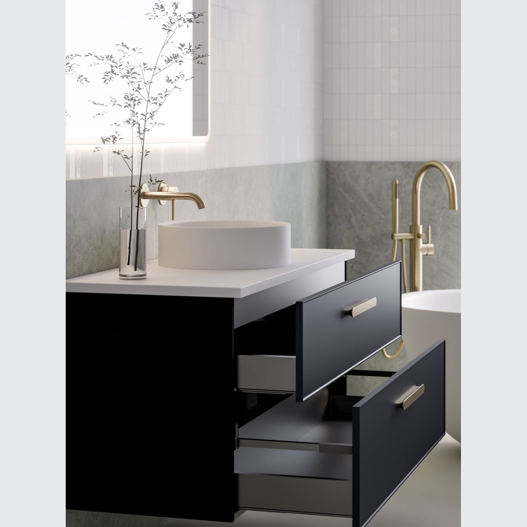 Lineare 1200 Axel Double Drawer Vanity gallery detail image