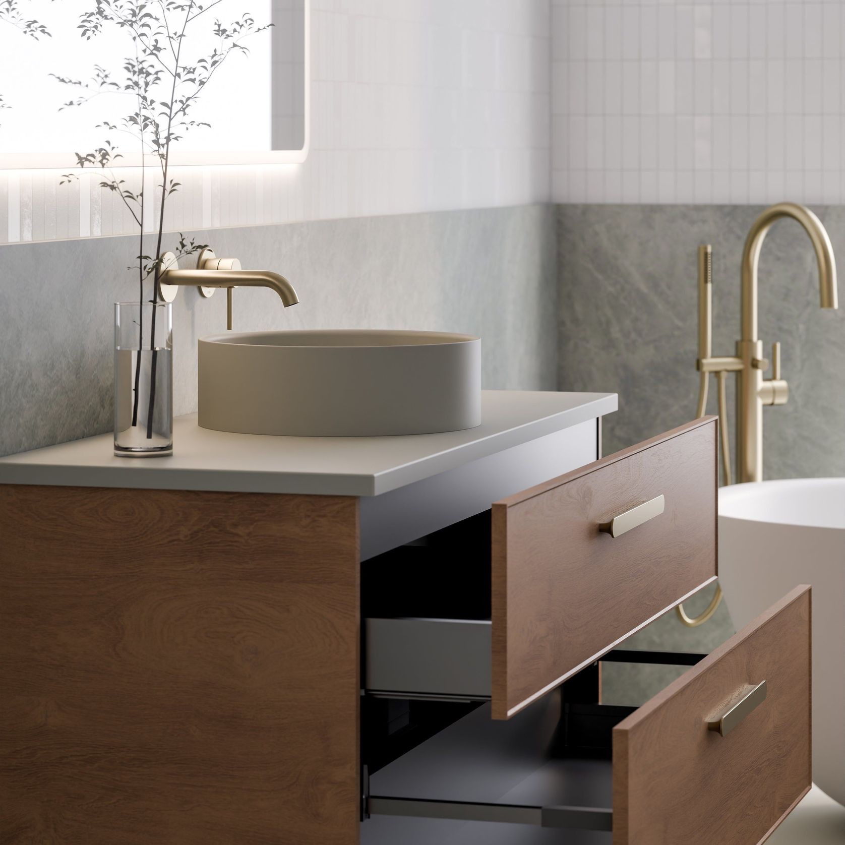 Lineare 1200 Axel Double Drawer Vanity gallery detail image
