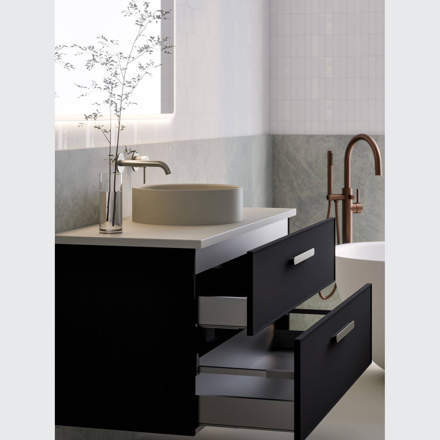 Lineare 1200 Axel Double Drawer Vanity gallery detail image