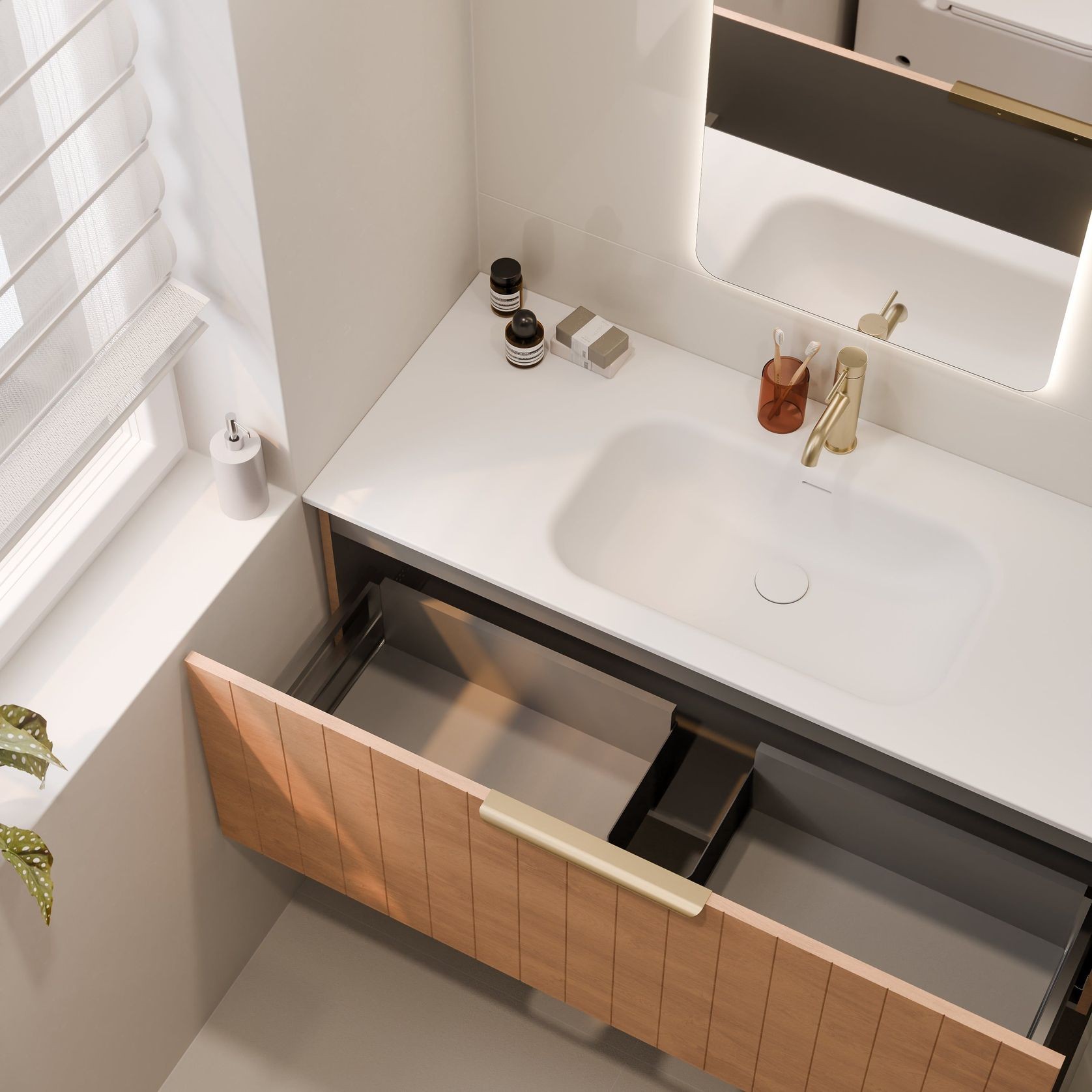 Lineare 1200 Coastal Single Drawer Vanity gallery detail image