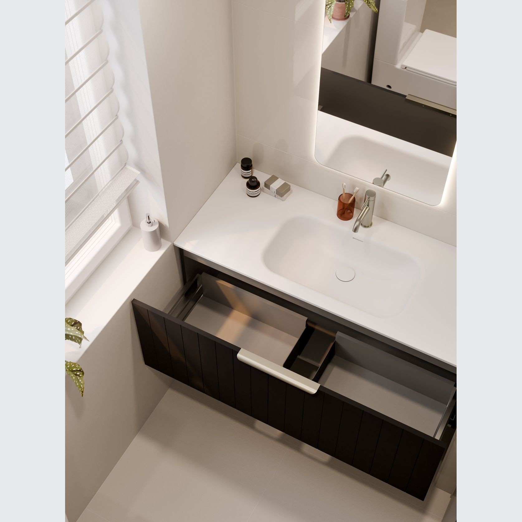 Lineare 1200 Coastal Single Drawer Vanity gallery detail image