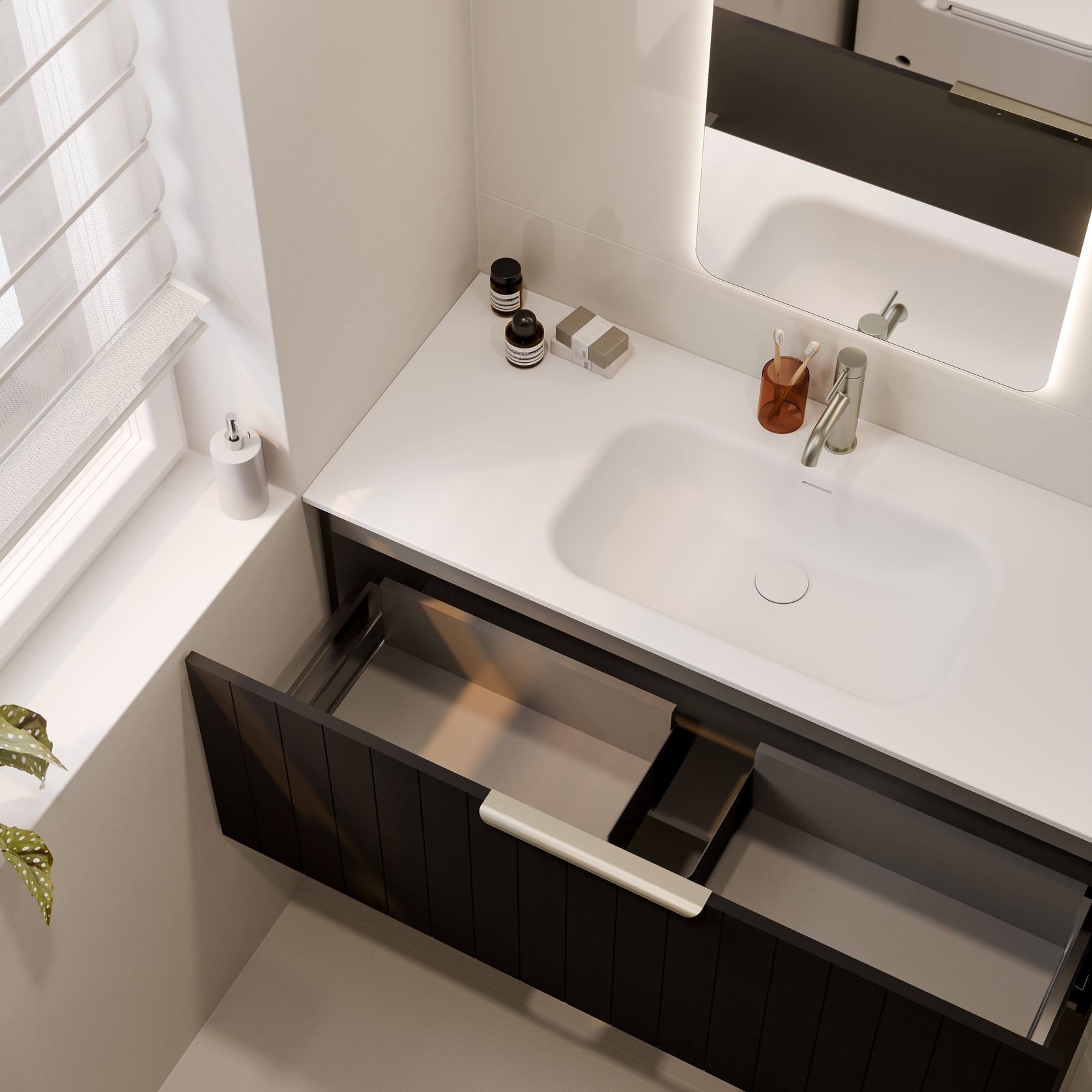 Lineare 1200 Coastal Single Drawer Vanity gallery detail image