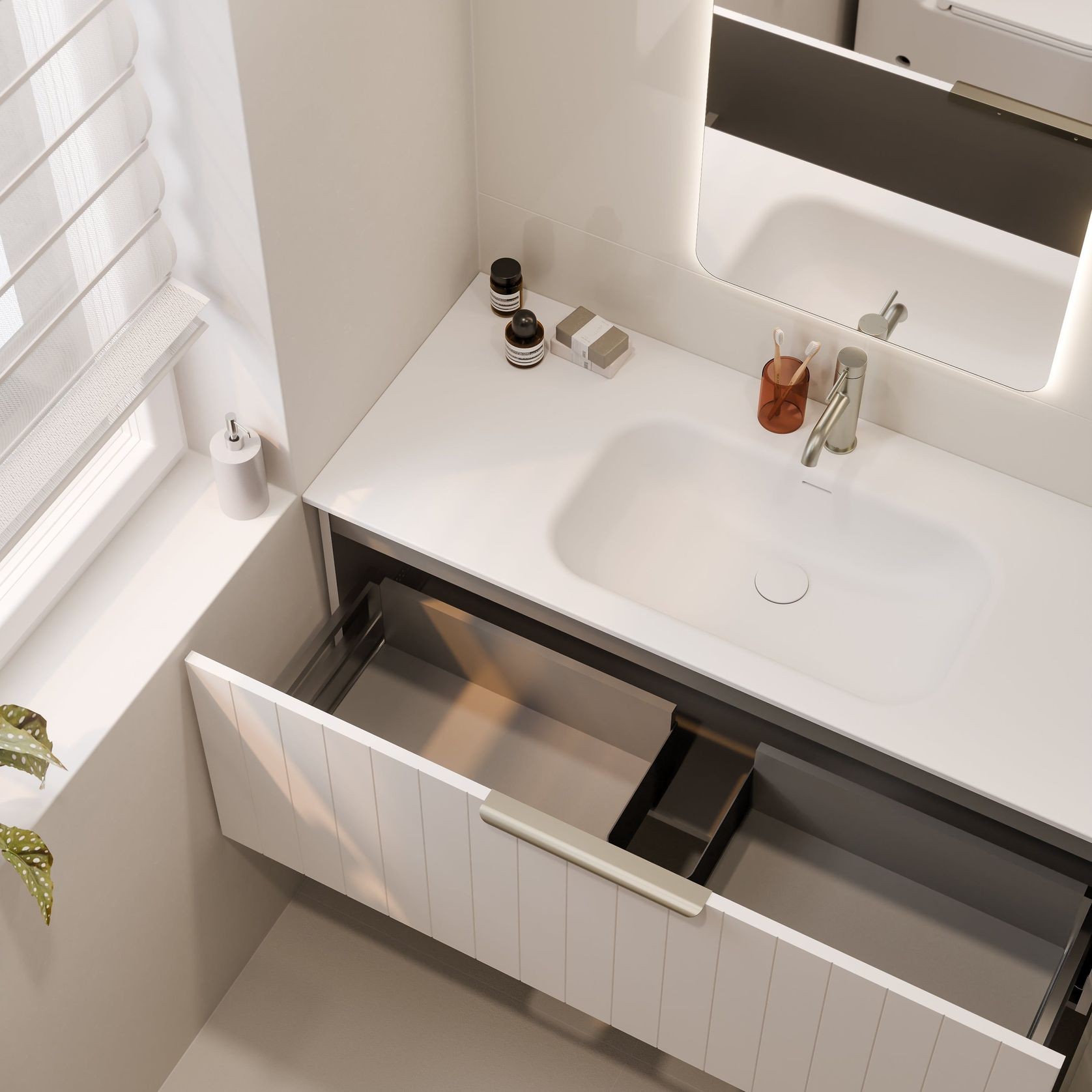 Lineare 1200 Coastal Single Drawer Vanity gallery detail image