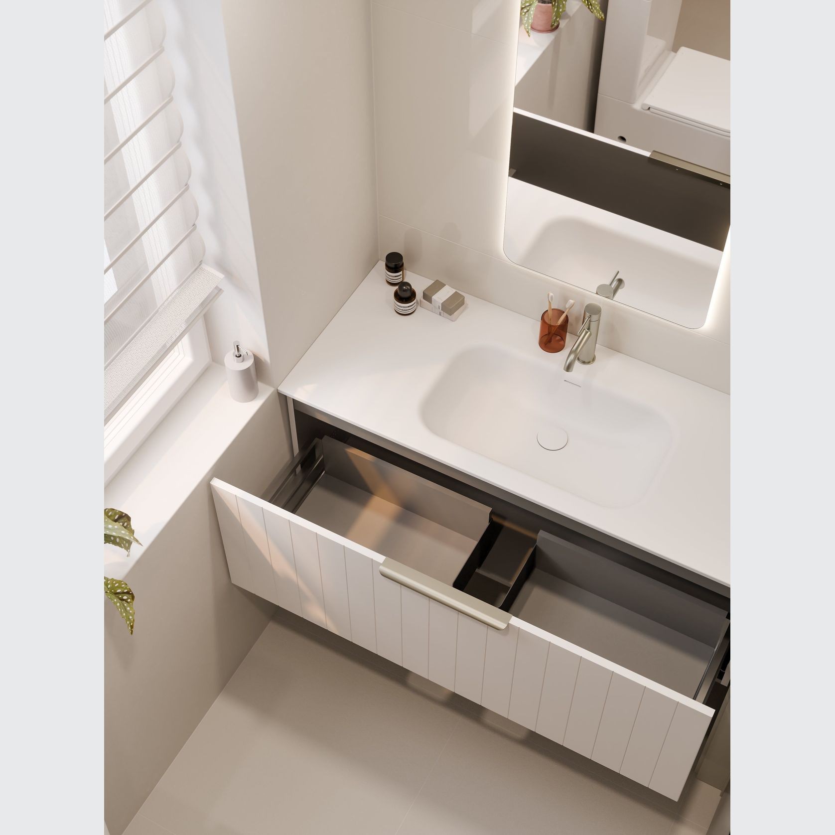 Lineare 1200 Coastal Single Drawer Vanity gallery detail image