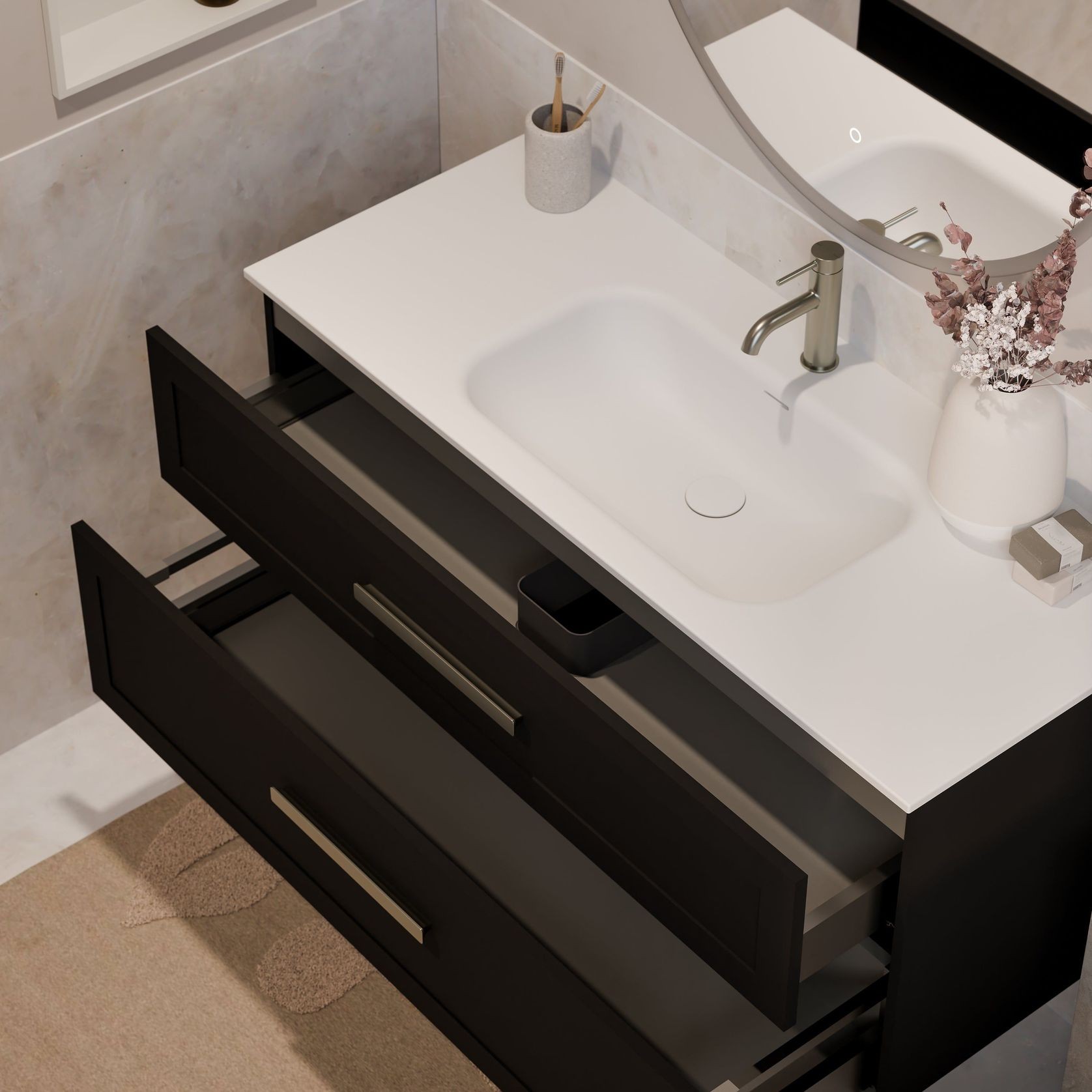Lineare 1200 Loft Double Drawer Vanity gallery detail image