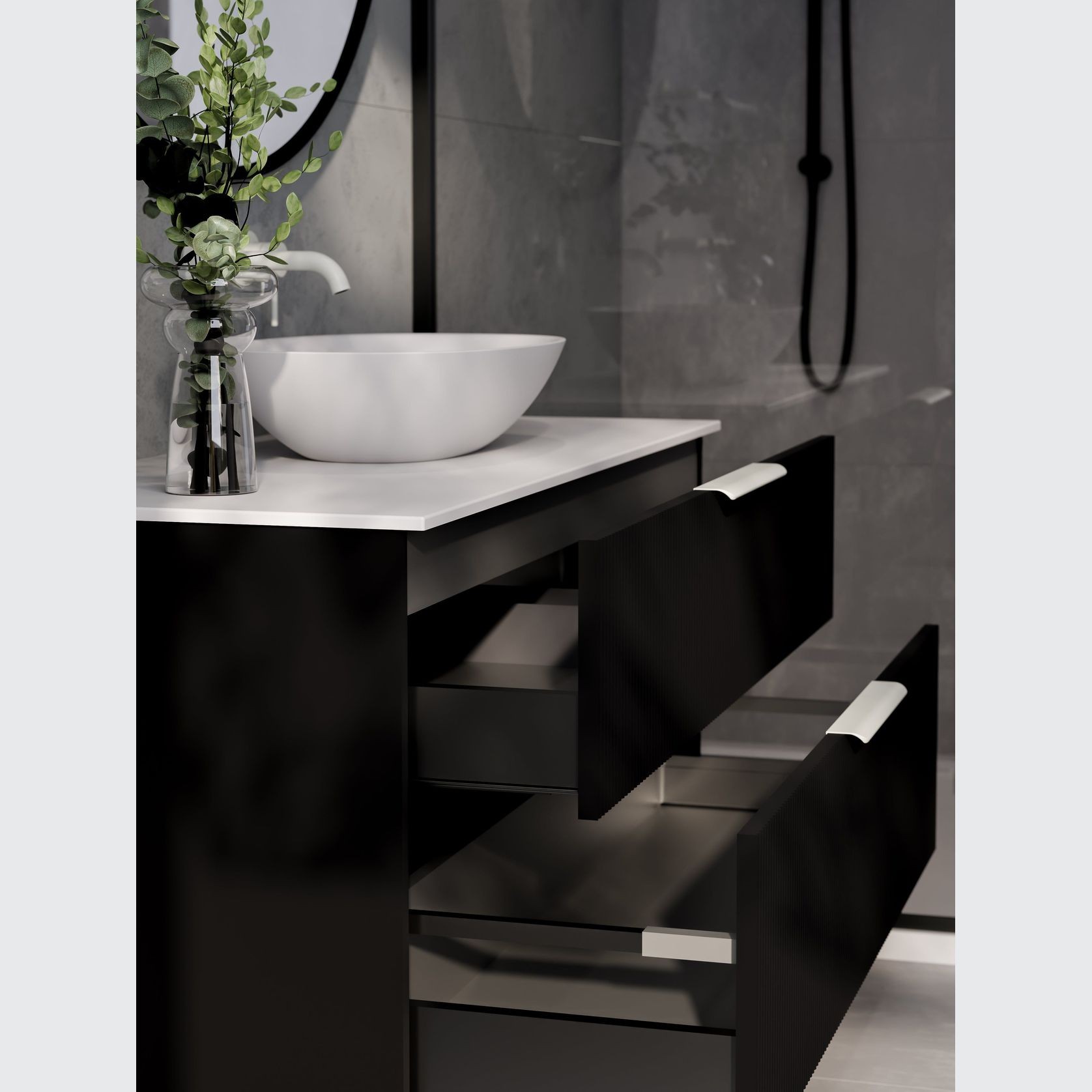 Lineare 1200 Pillar Double Drawer Vanity gallery detail image