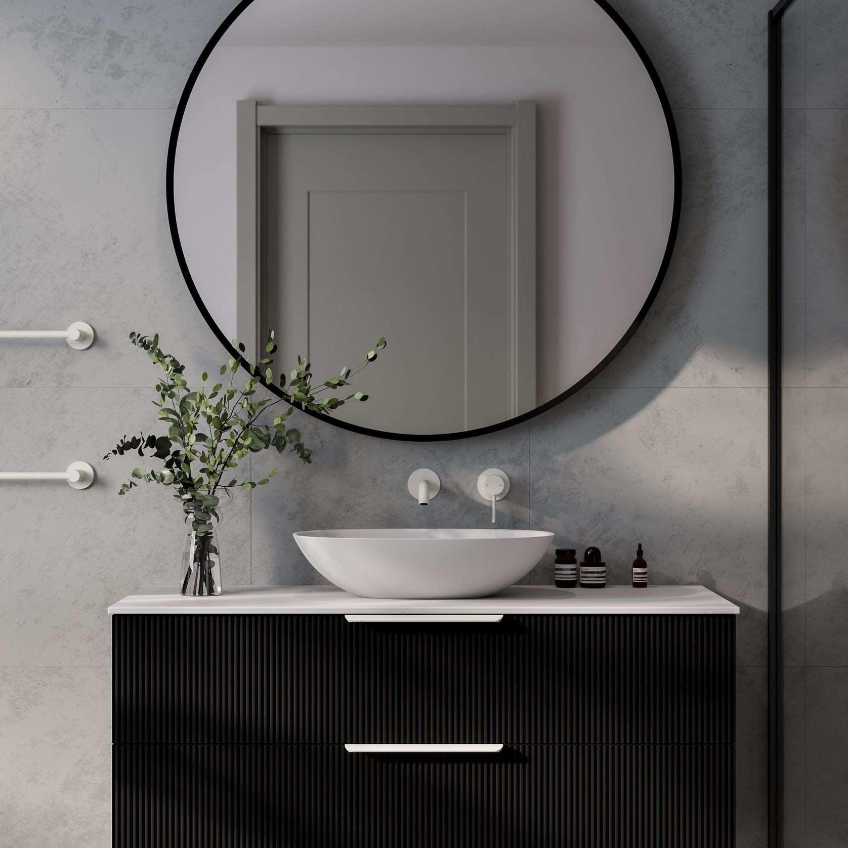 Lineare 1200 Pillar Double Drawer Vanity gallery detail image