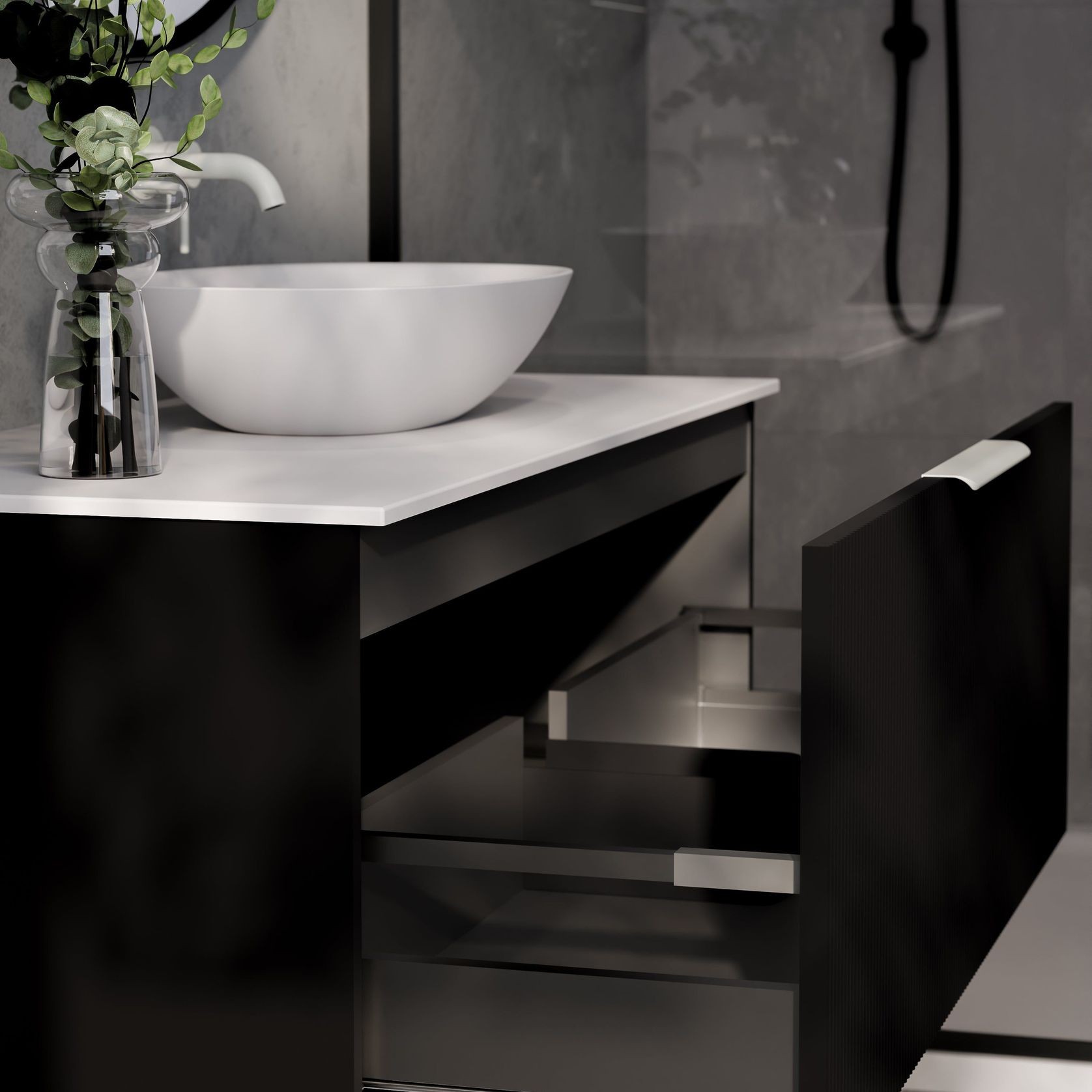 Lineare 1200 Pillar Single Drawer Vanity gallery detail image