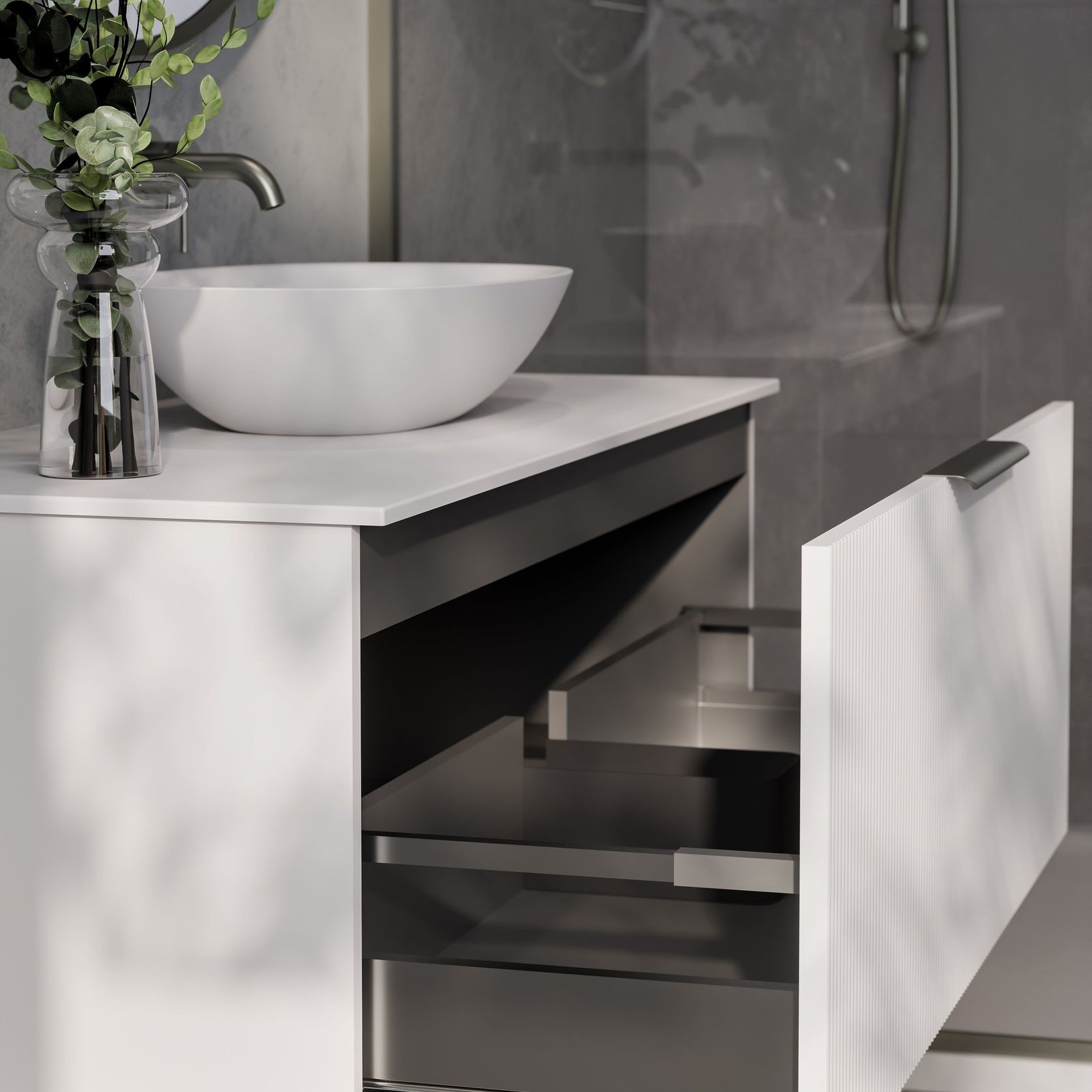 Lineare 1200 Pillar Single Drawer Vanity gallery detail image