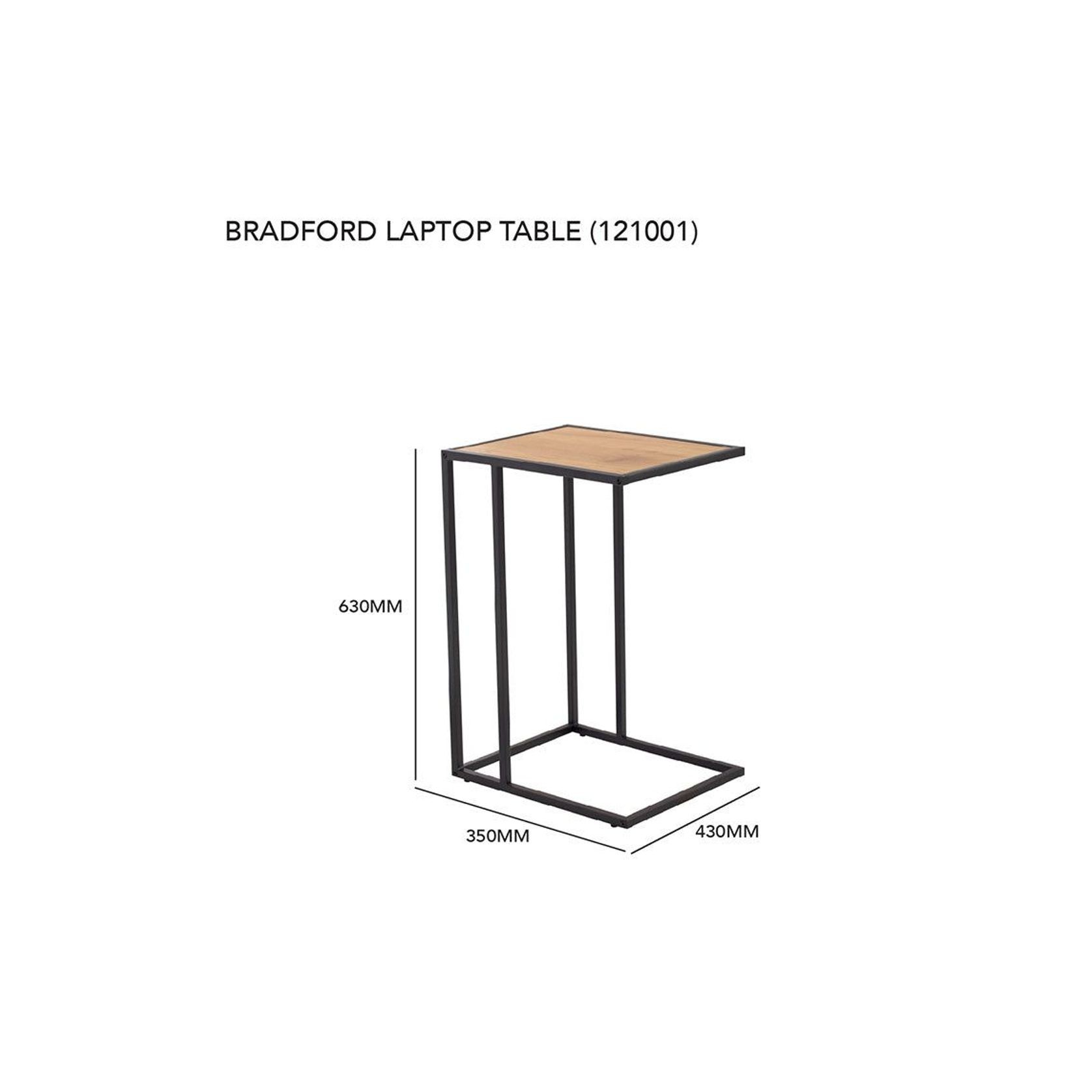 BRADFORD Laptop Table - Natural & Black gallery detail image