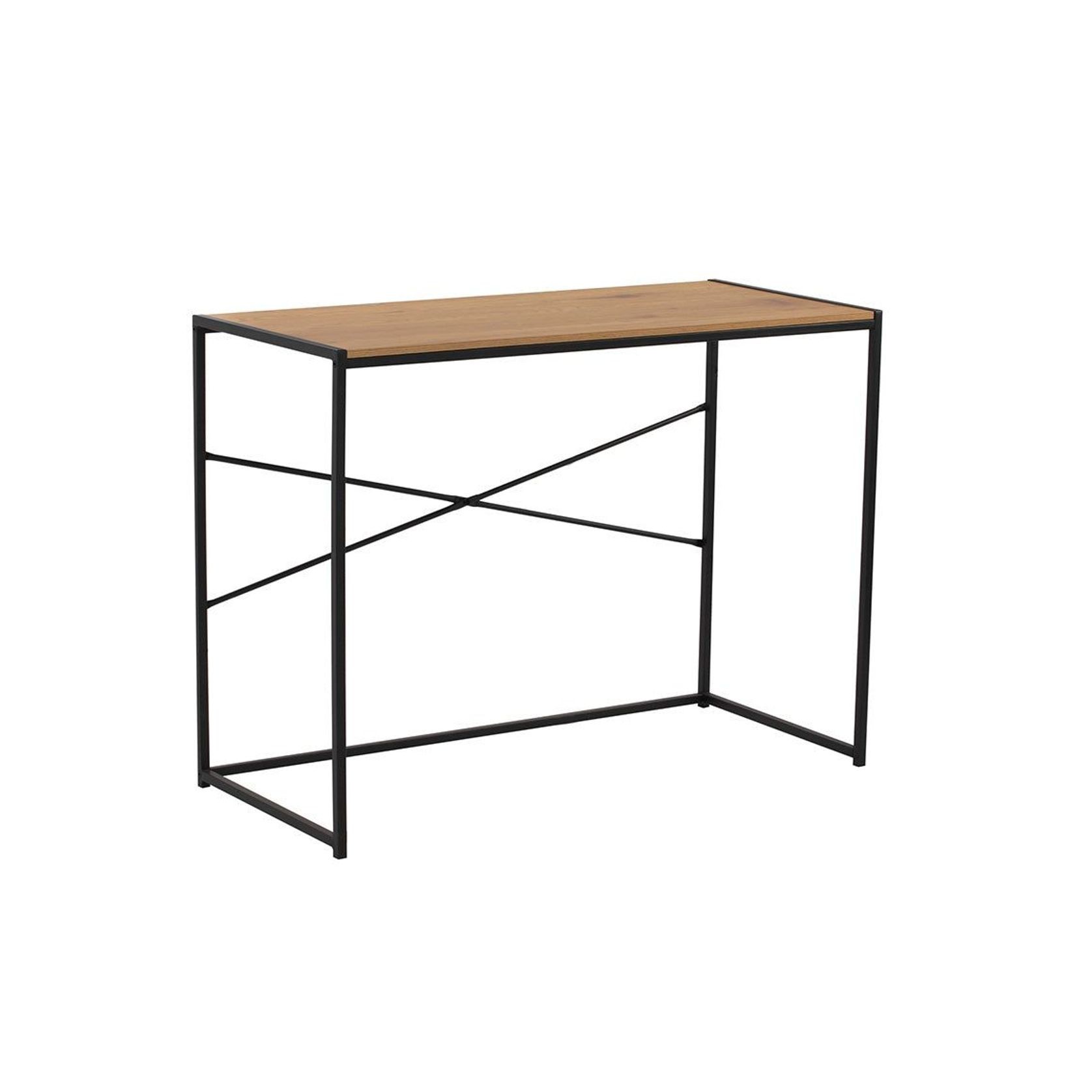 BRADFORD Study Desk 100cm - Natural & Black gallery detail image