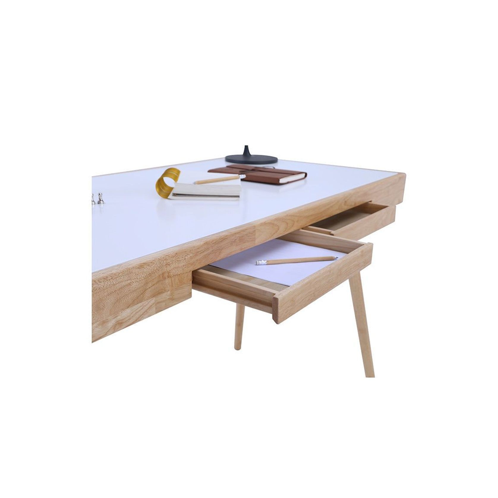 RETH Study Desk 120cm - Natural & White gallery detail image