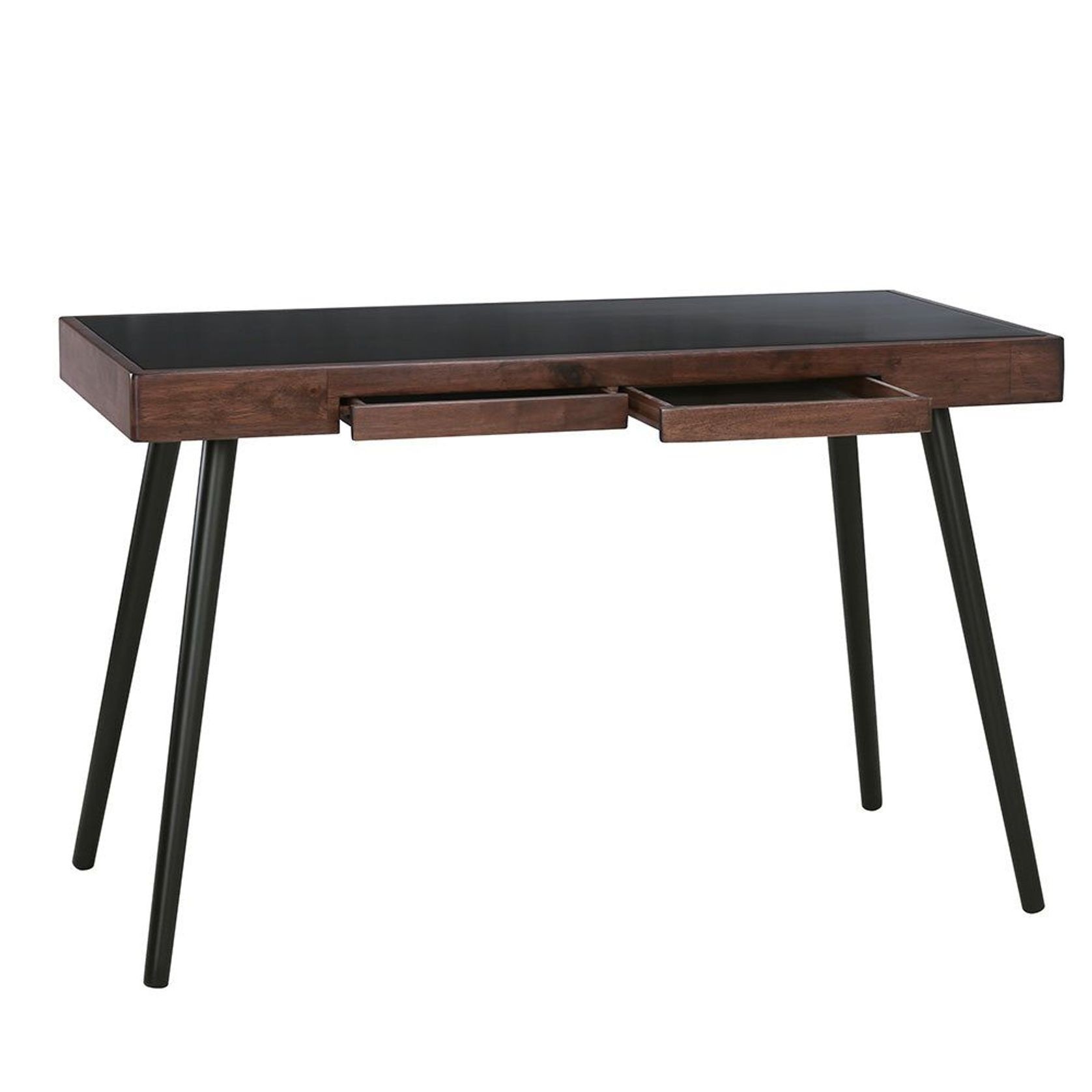 RETH Study Desk 120cm - Walnut & Black gallery detail image