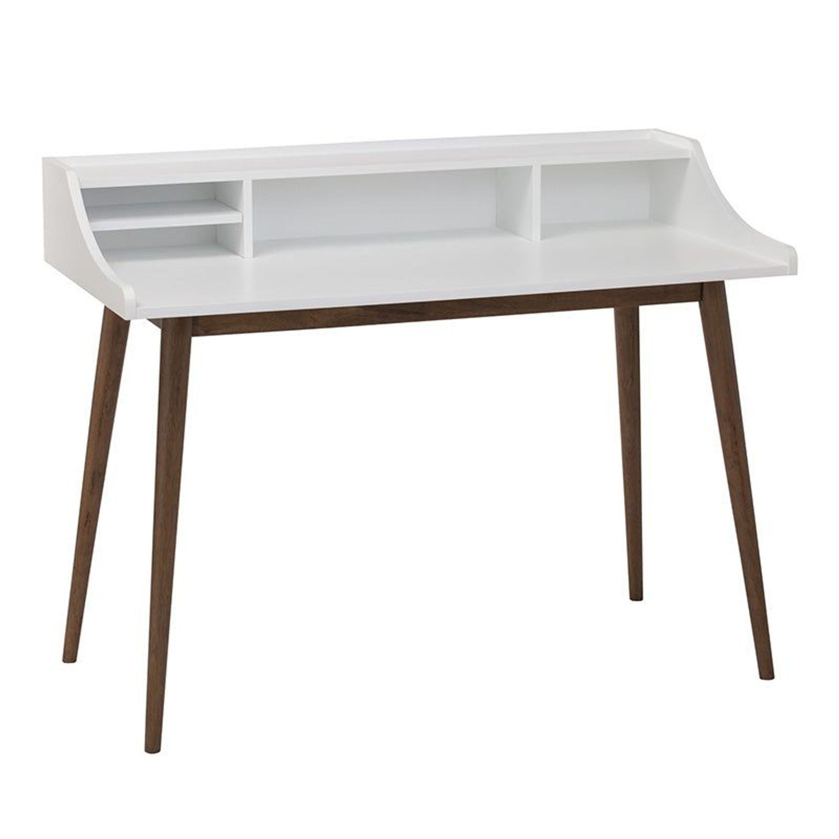 LAGOM Study Desk 120cm - White & Walnut gallery detail image