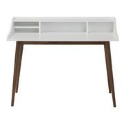 LAGOM Study Desk 120cm - White & Walnut gallery detail image