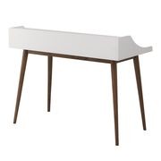 LAGOM Study Desk 120cm - White & Walnut gallery detail image
