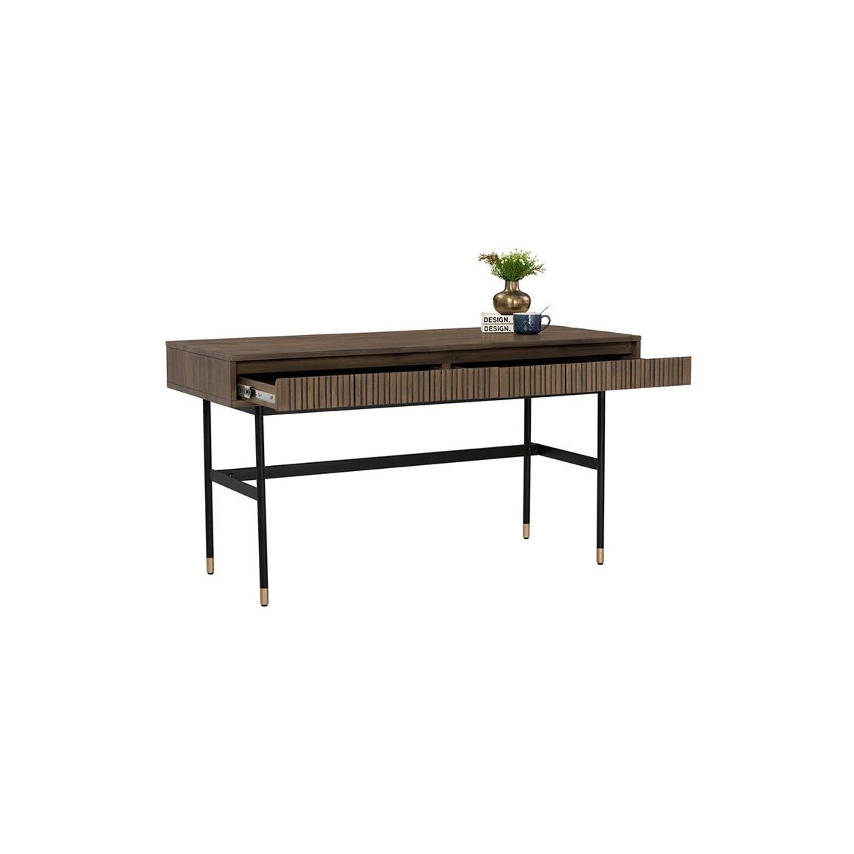 HAMILTON Study Desk Solid Acacia Wood 140cm - Toffee gallery detail image