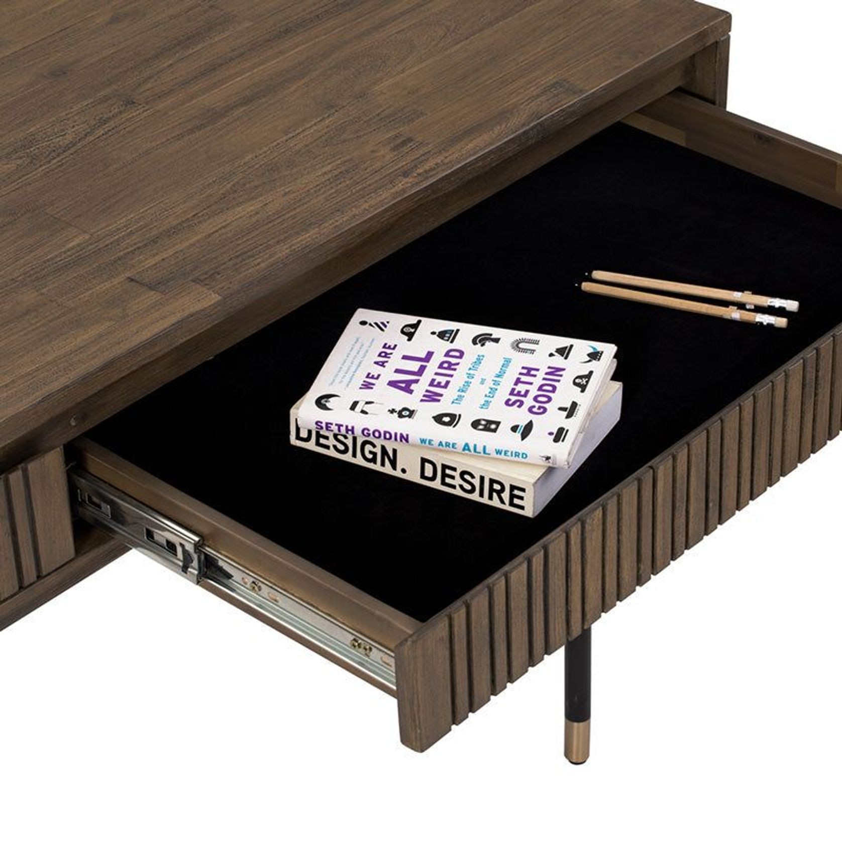 HAMILTON Study Desk Solid Acacia Wood 140cm - Toffee gallery detail image