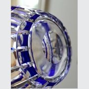 Val St Lambert Cobalt Blue Crystal Pique Fleur gallery detail image