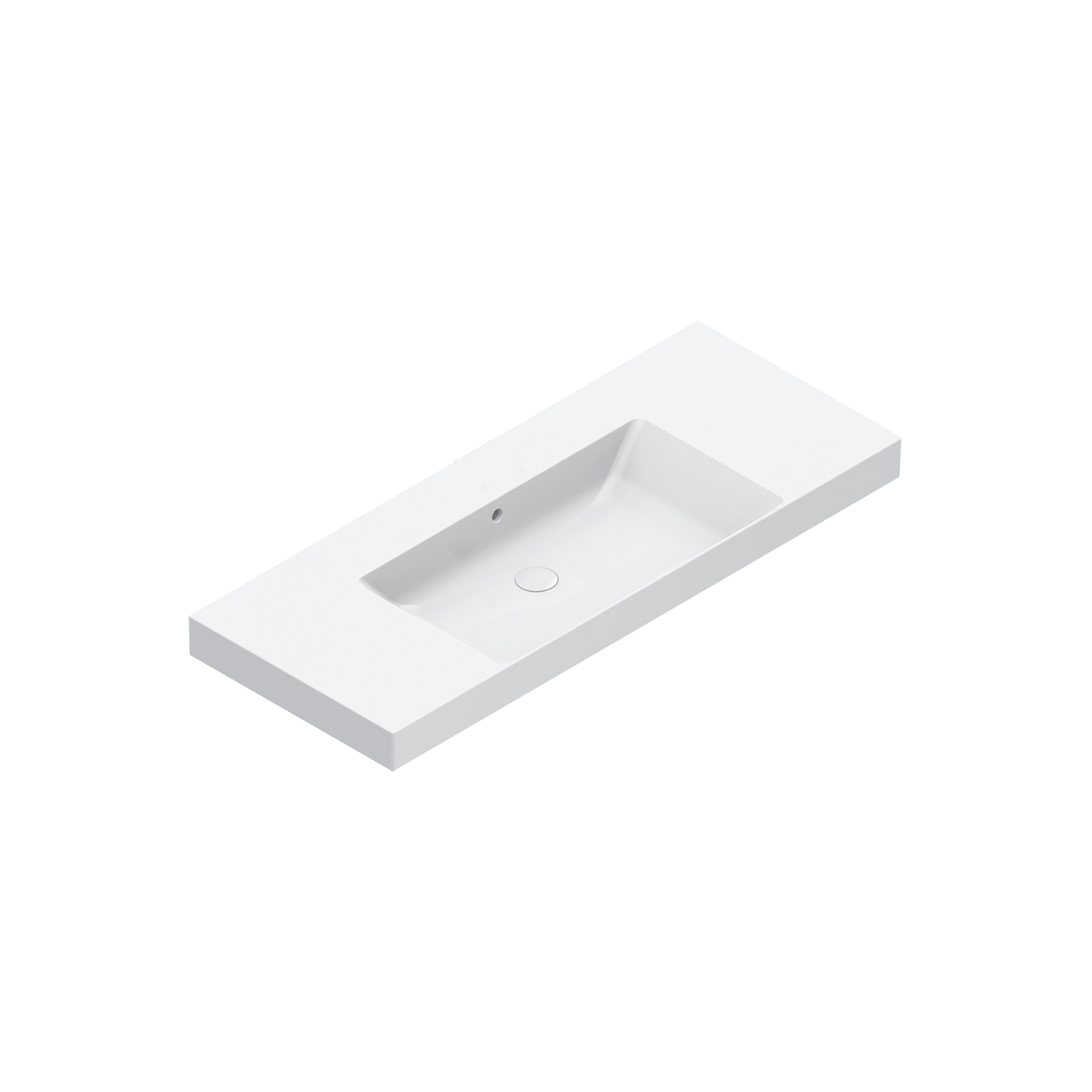 Zero 125 Centre Basin No Taphole Gloss White gallery detail image