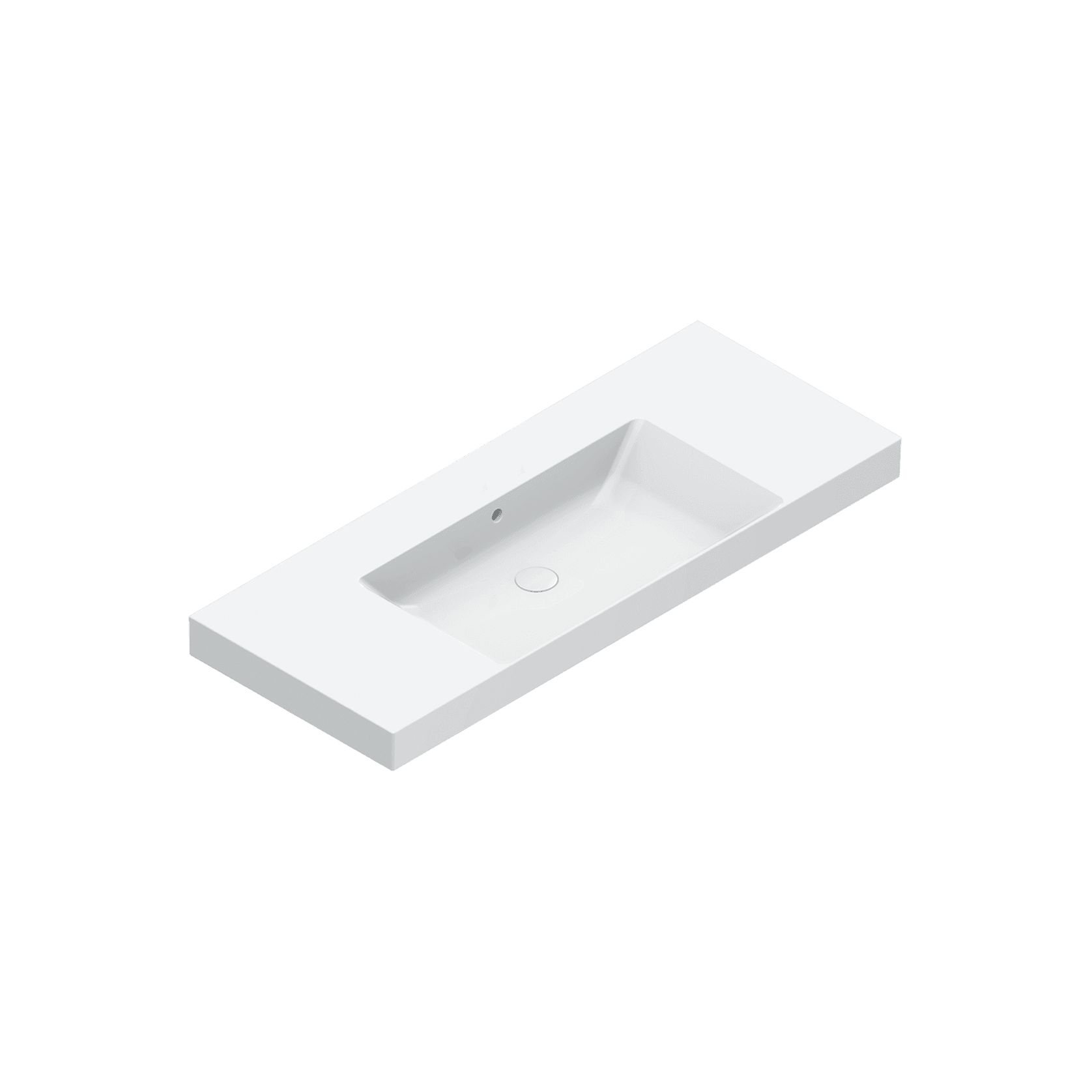 Zero 125 Centre Basin No Taphole Gloss White gallery detail image