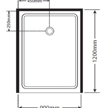 Adjustable Frameless Pivot Alcove 1200x900x1200 gallery detail image