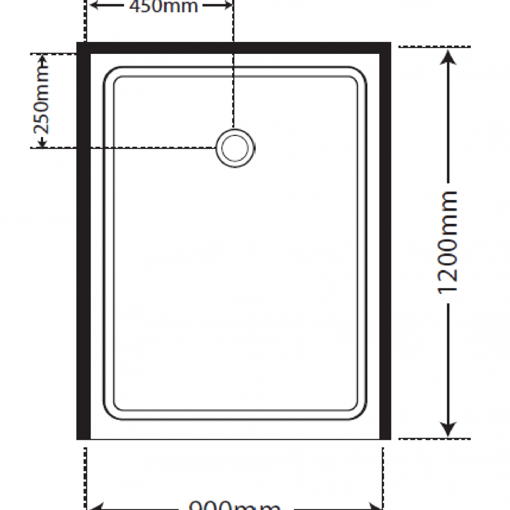 Adjustable Frameless Pivot Alcove 1200x900x1200 gallery detail image