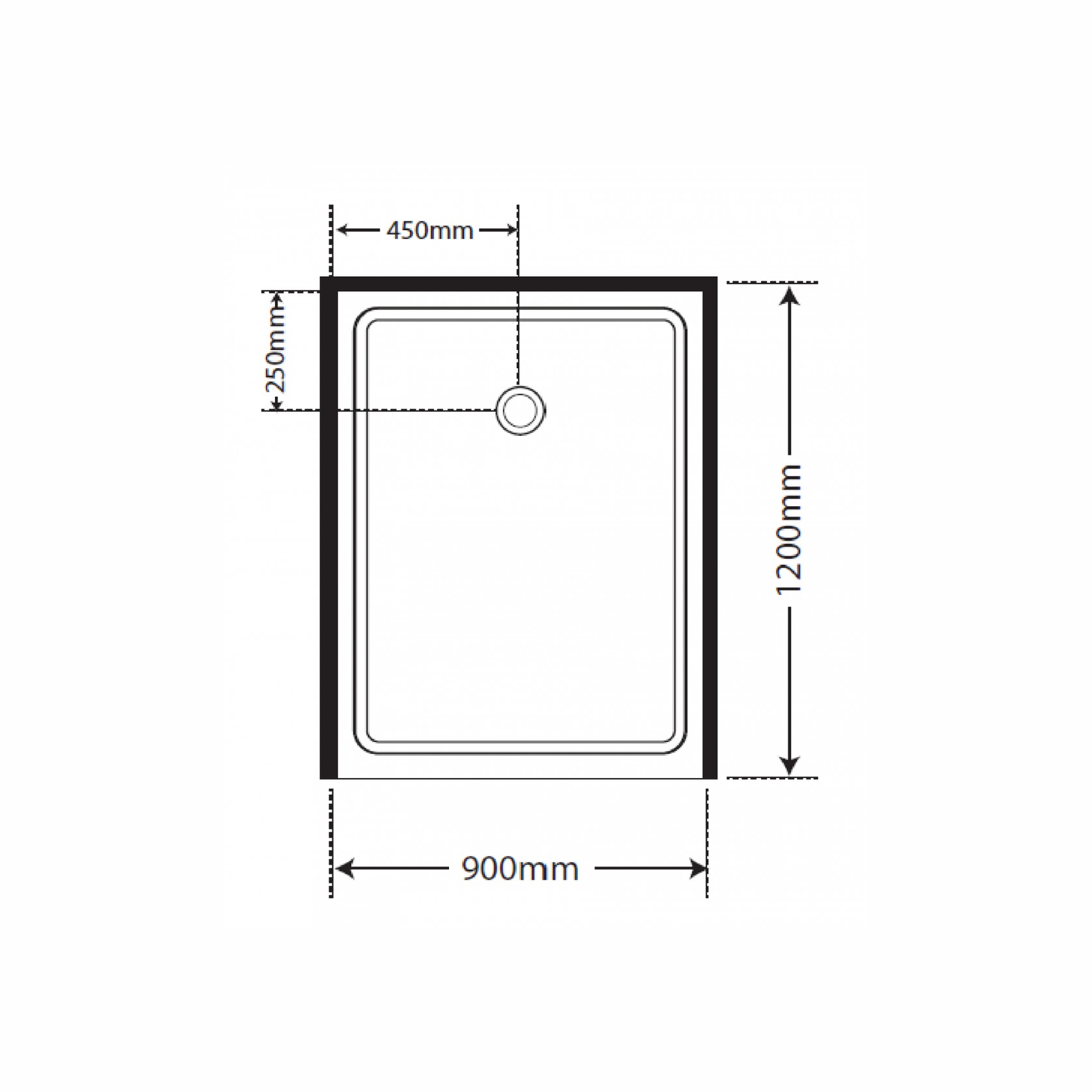 Adjustable Frameless Pivot Alcove 1200x900x1200 gallery detail image