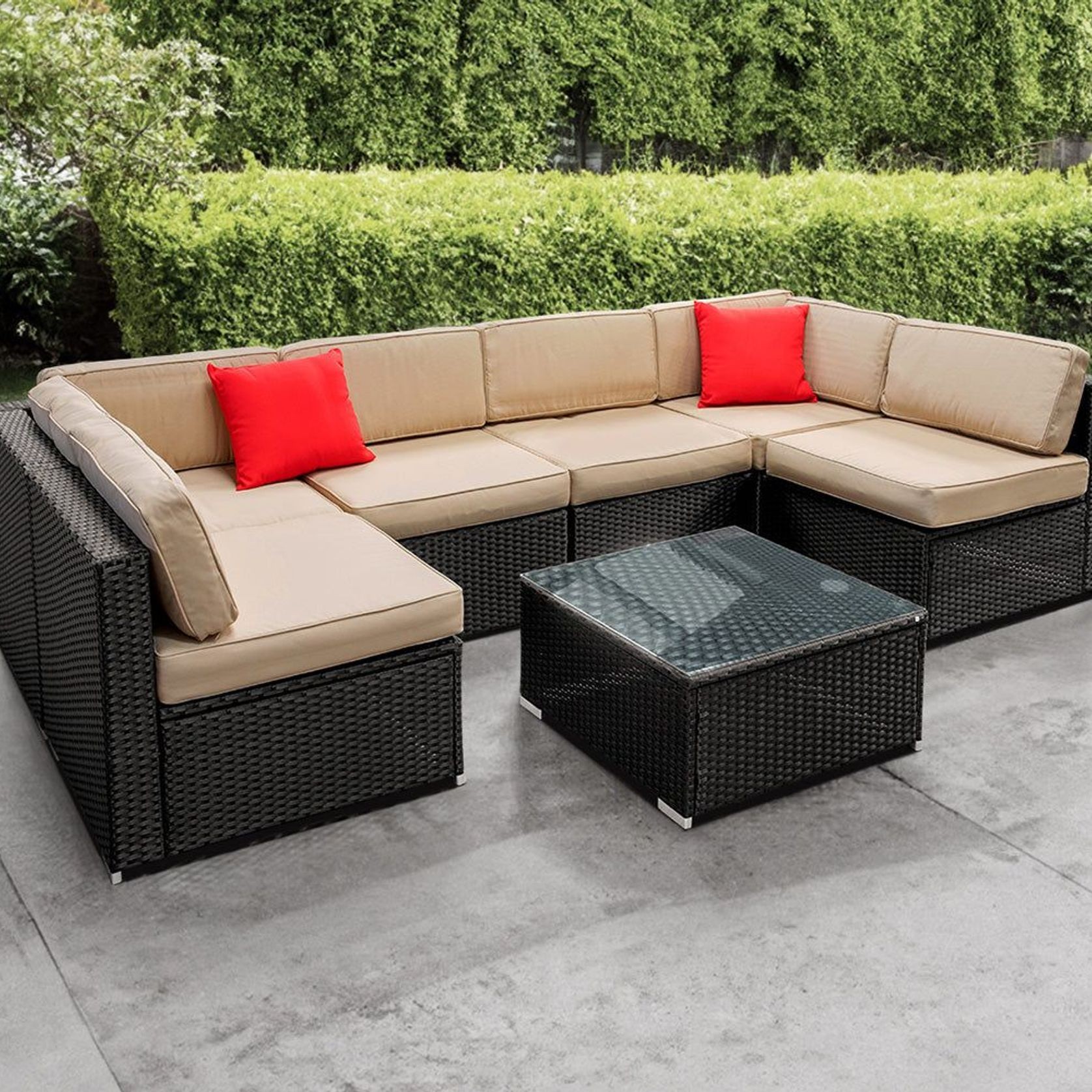 Nova Outdoor Lounge Sofa Set 7Pcs gallery detail image