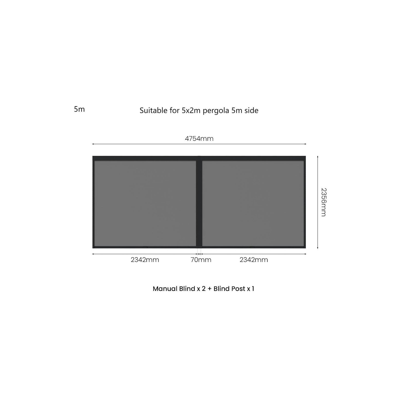 Retractable Shade Blind For Baltic Wall Mounted Pergola 2.0 gallery detail image