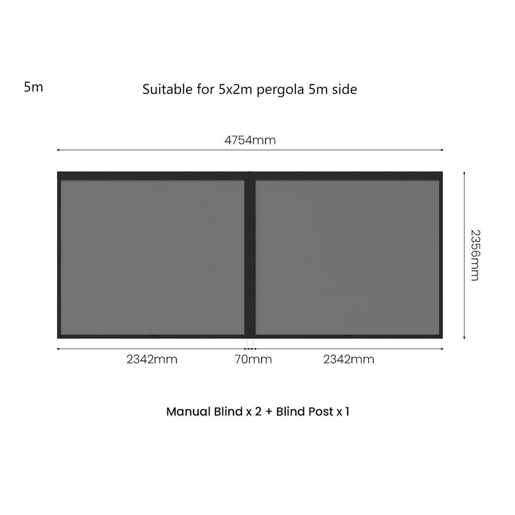 Retractable Shade Blind For Baltic Wall Mounted Pergola 2.0 gallery detail image