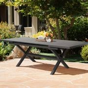 Tuba Outdoor Aluminium Patio Dining Extension Table 180-240 X 100cm gallery detail image
