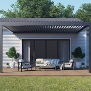 Caribbean Motorised Wall Mounted Louvre Roof Aluminium Pergola gallery detail image