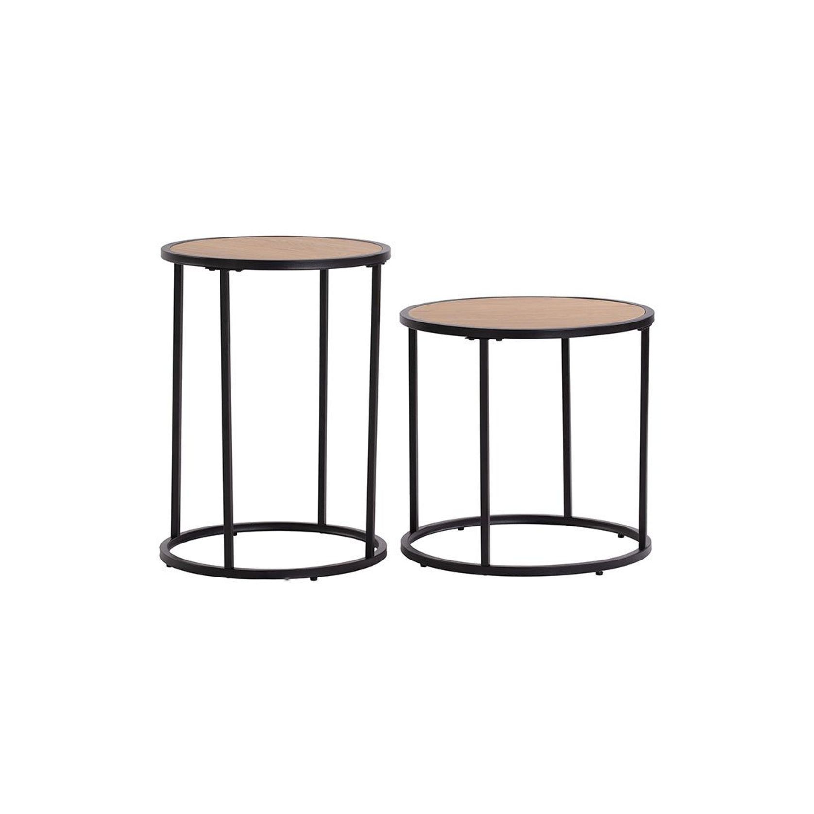 BRADFORD Side Table 40cm  - Natural & Black gallery detail image