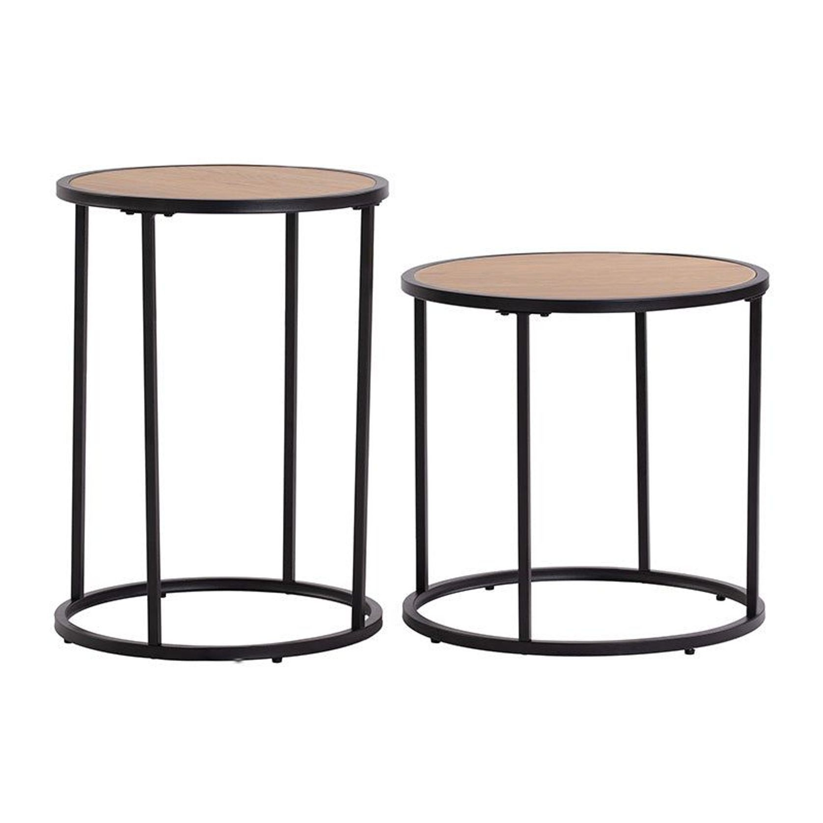 BRADFORD Side Table 45cm - Natural & Black gallery detail image