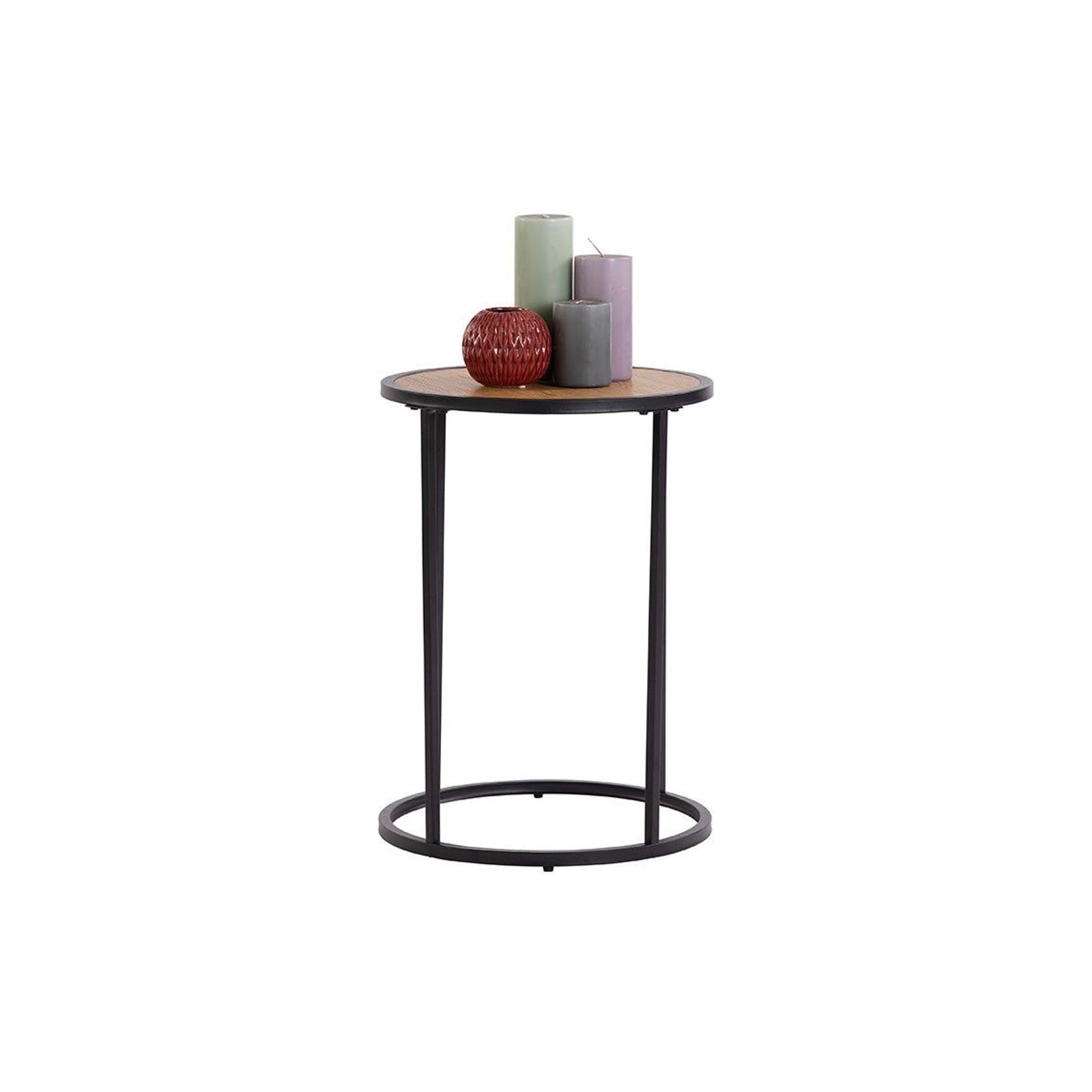 BRADFORD Side Table 40cm  - Natural & Black gallery detail image