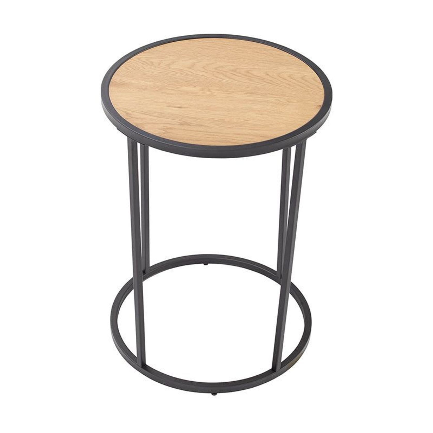 BRADFORD Side Table 40cm  - Natural & Black gallery detail image