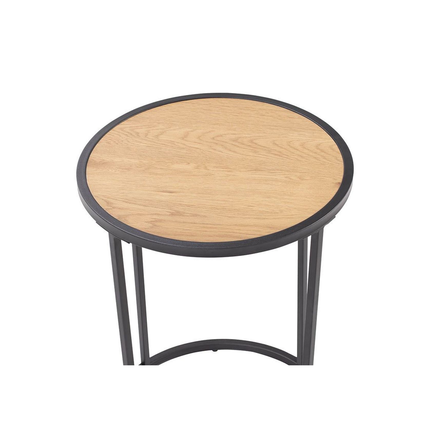 BRADFORD Side Table 40cm  - Natural & Black gallery detail image