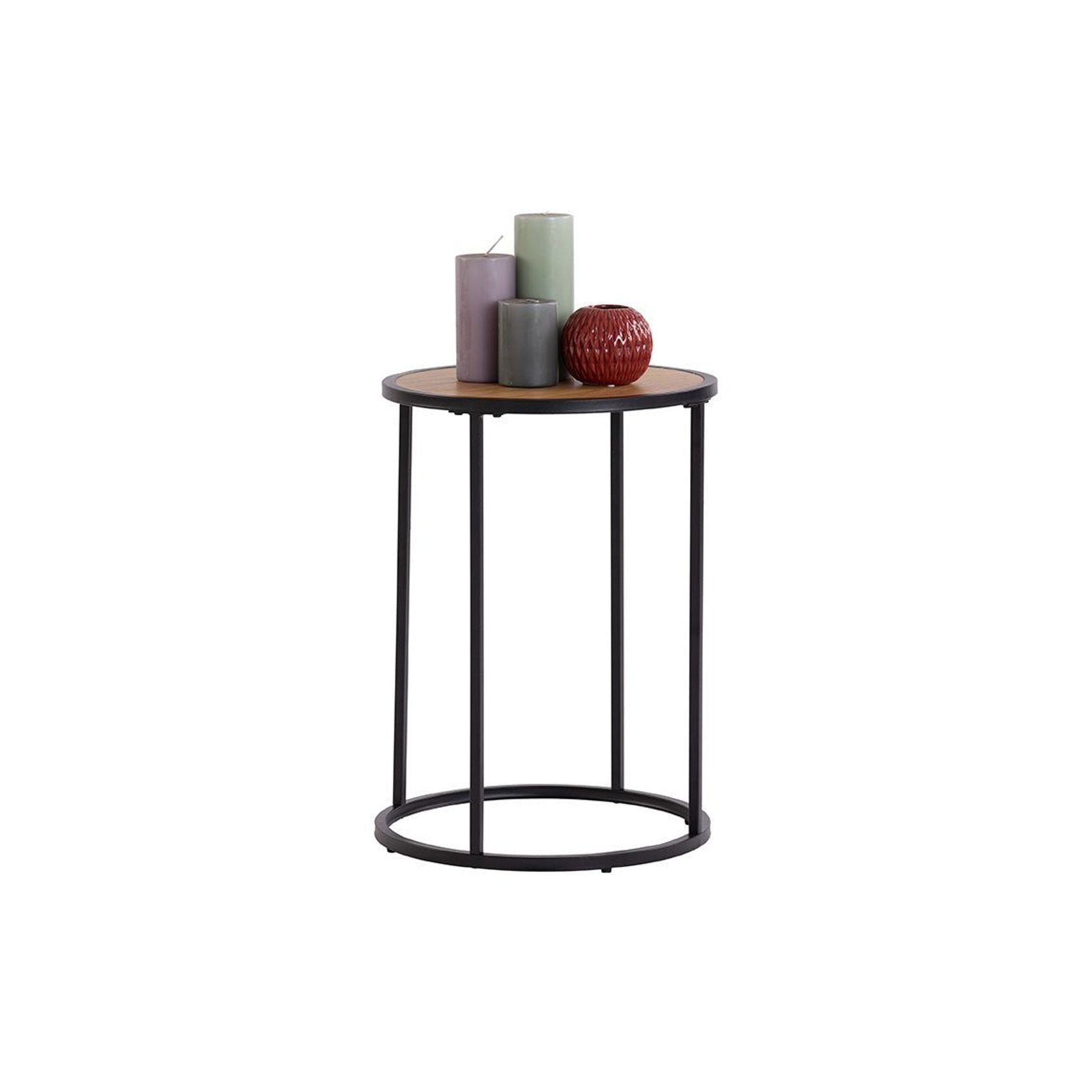 BRADFORD Side Table 40cm  - Natural & Black gallery detail image