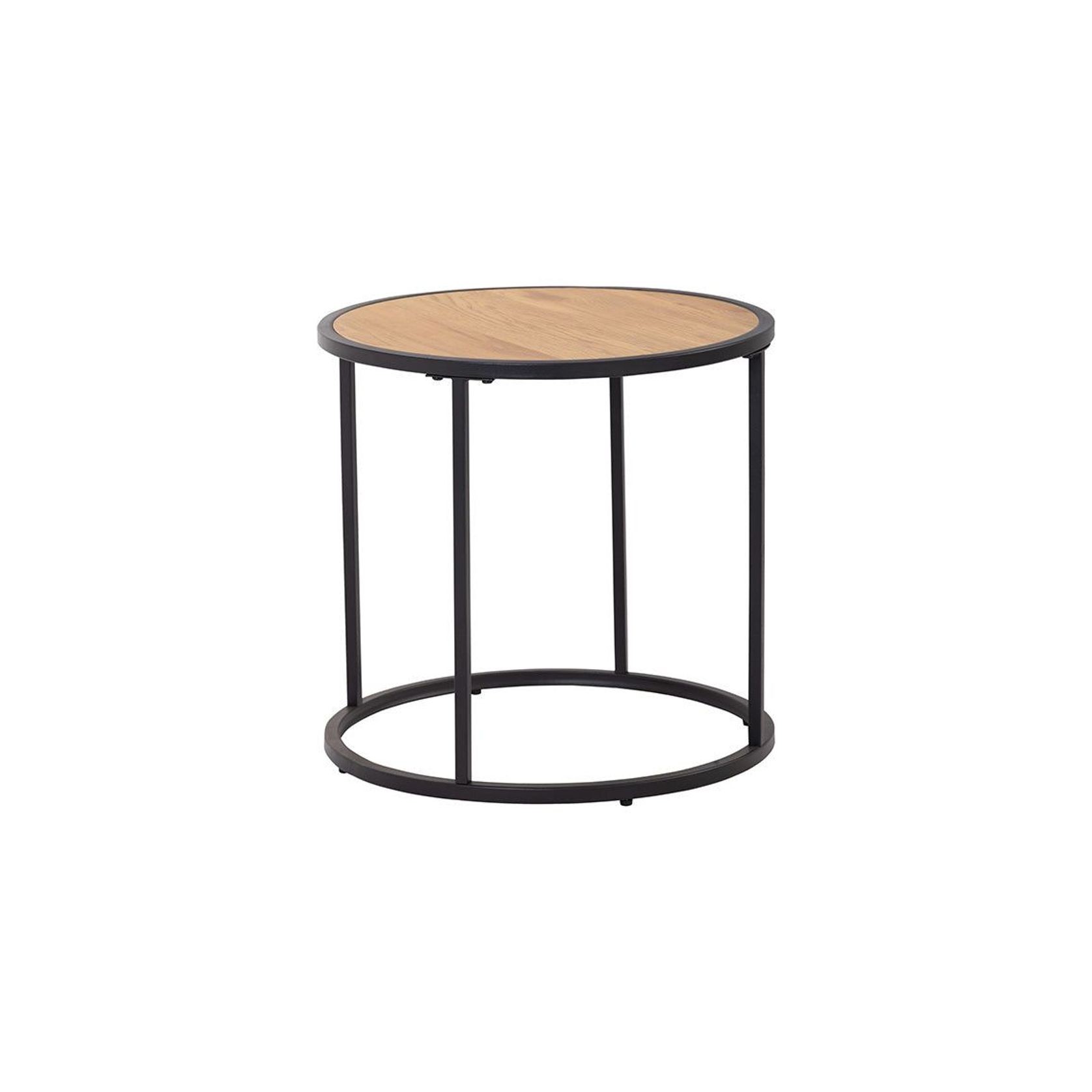 BRADFORD Side Table 45cm - Natural & Black gallery detail image