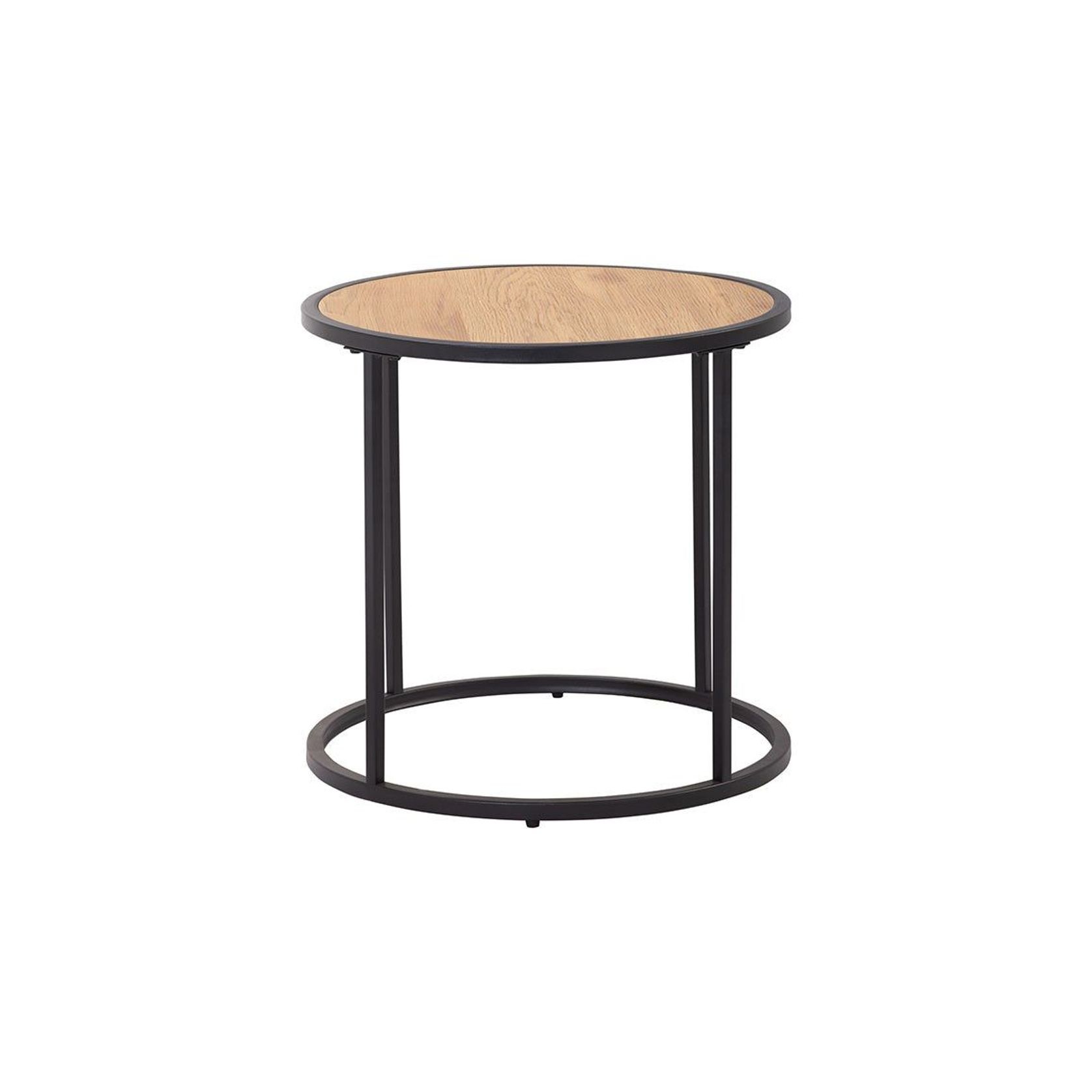 BRADFORD Side Table 45cm - Natural & Black gallery detail image