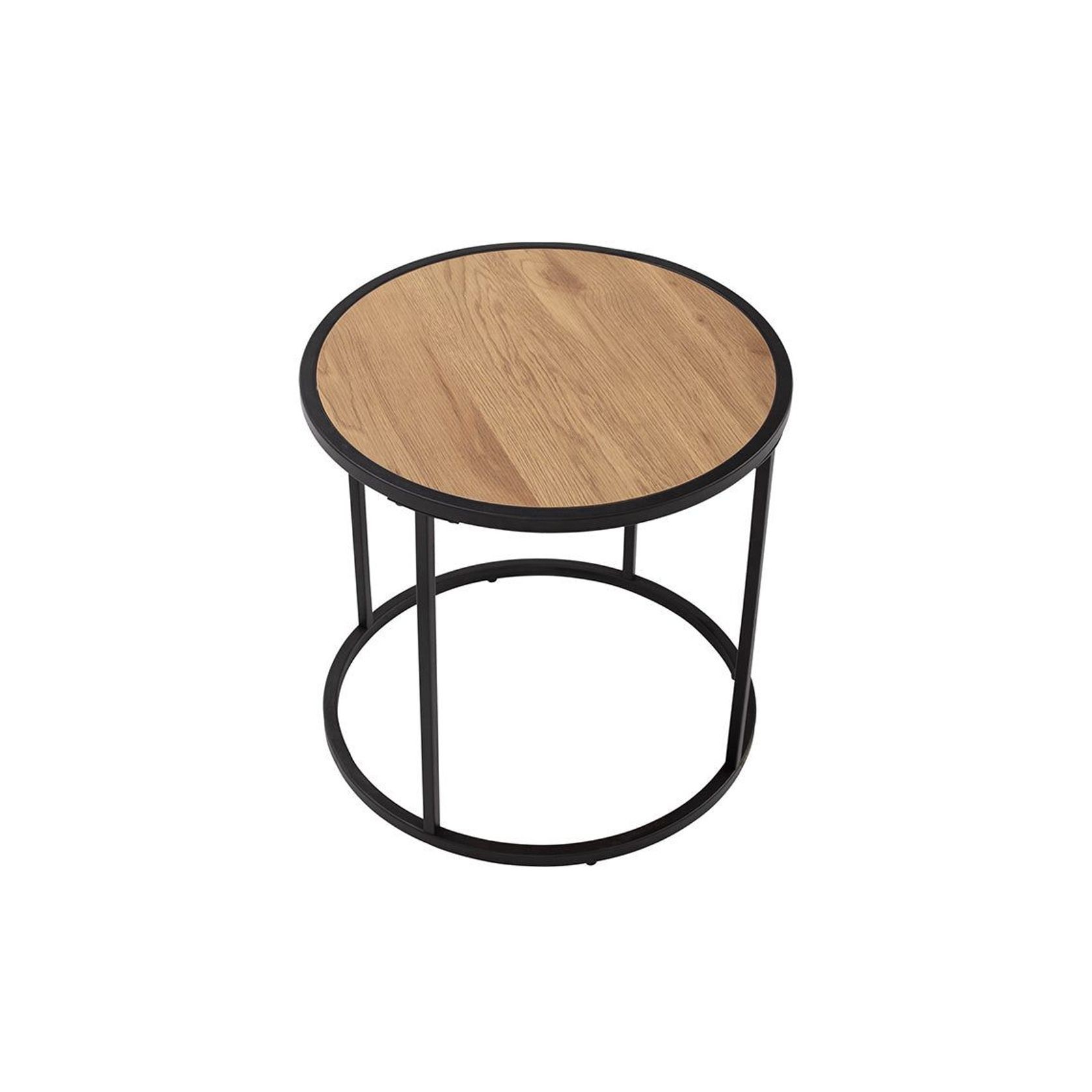 BRADFORD Side Table 45cm - Natural & Black gallery detail image