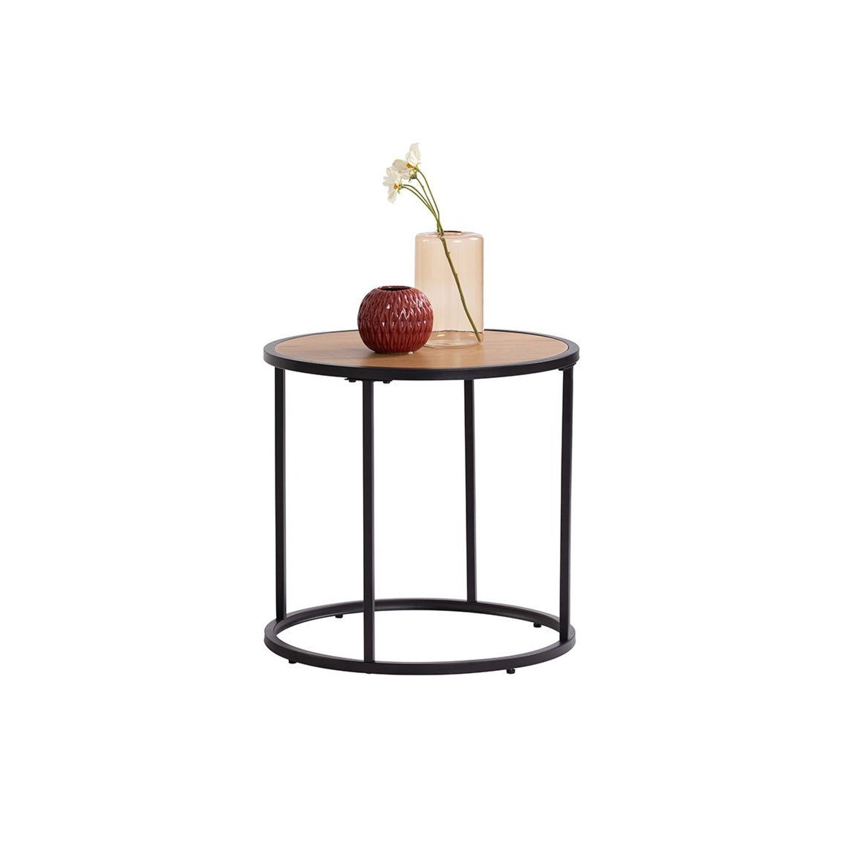 BRADFORD Side Table 45cm - Natural & Black gallery detail image