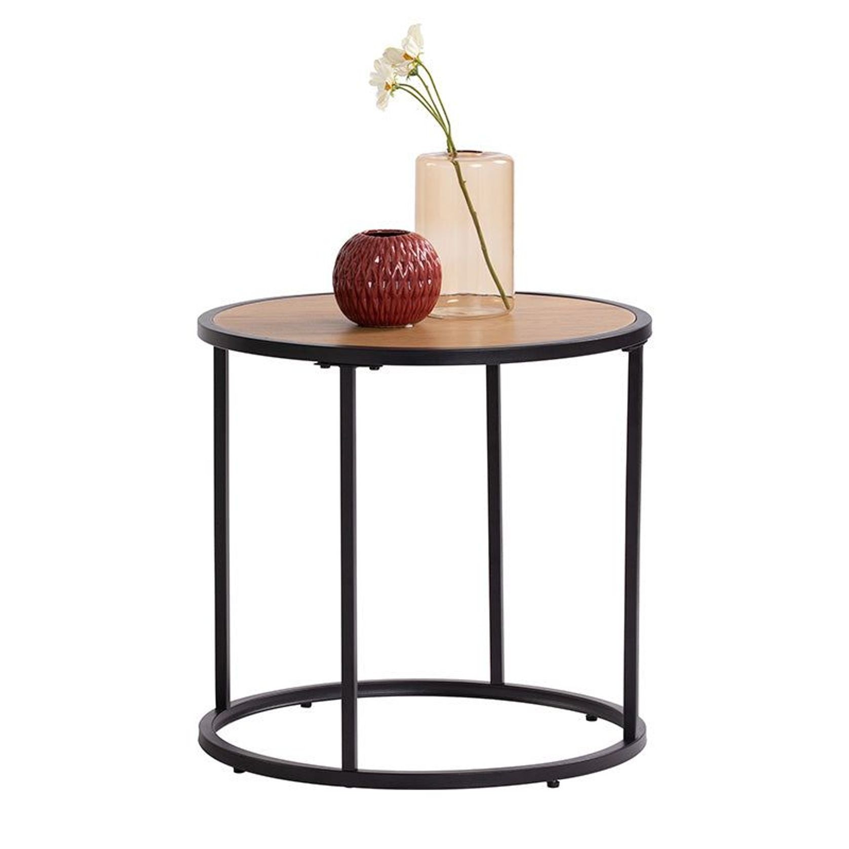 BRADFORD Side Table 45cm - Natural & Black gallery detail image