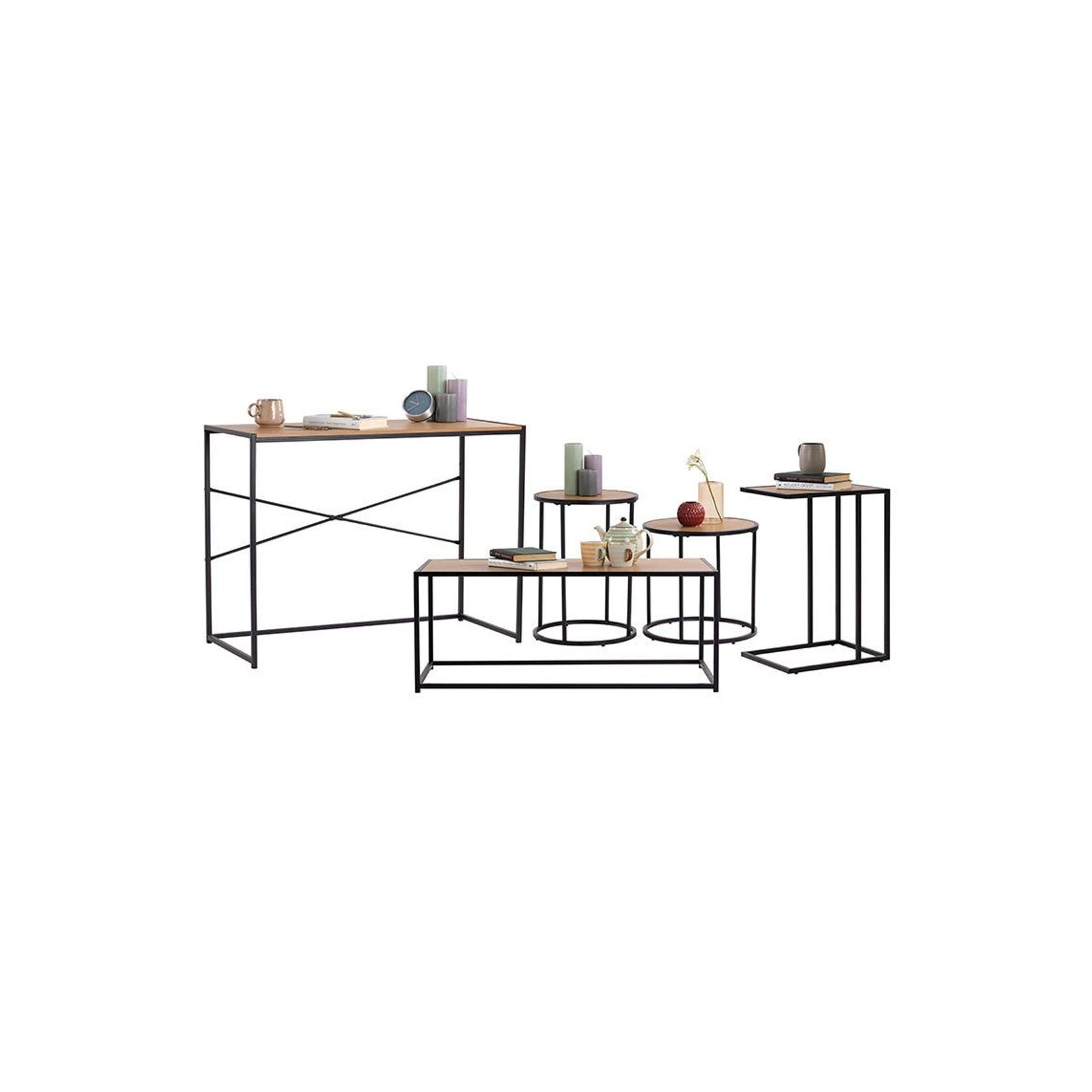 BRADFORD Coffee Table 100cm - Natural & Black gallery detail image