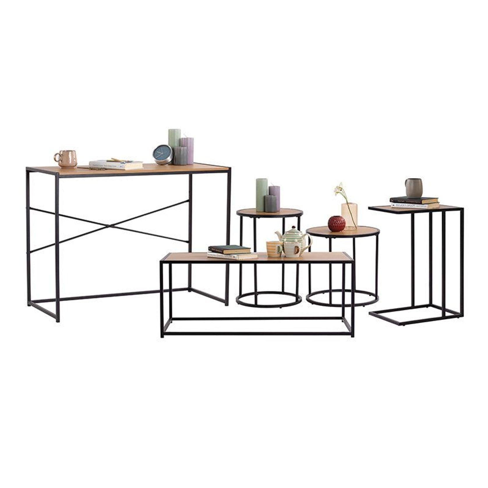 BRADFORD Coffee Table 100cm - Natural & Black gallery detail image