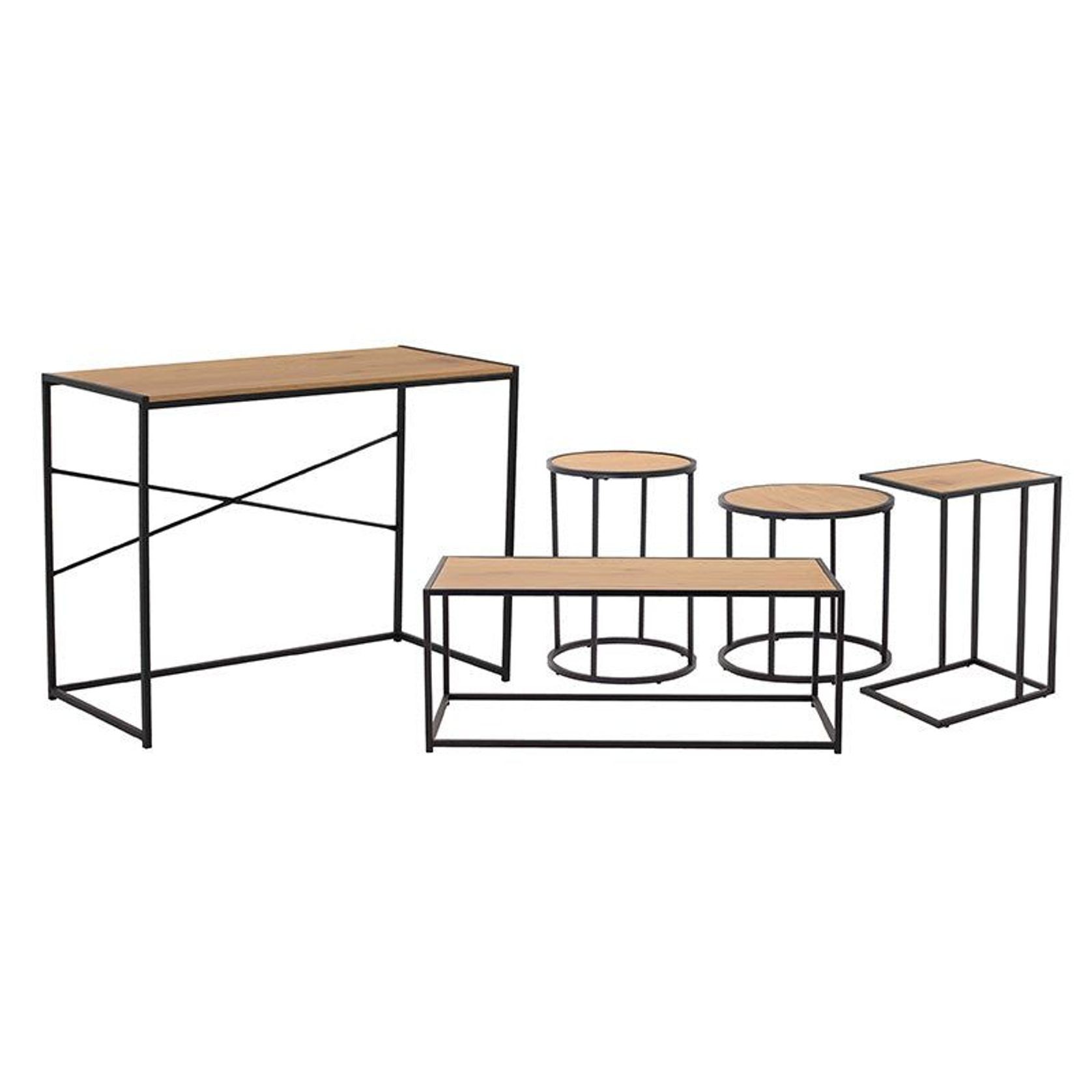 BRADFORD Coffee Table 100cm - Natural & Black gallery detail image