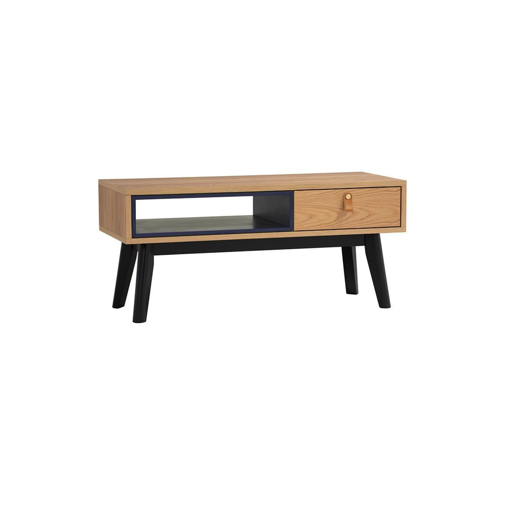 CASTOR Coffee Table 100cm - Natural, Navy Blue & Black gallery detail image